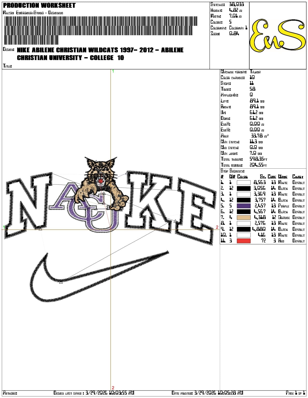 Nike Abilene Christian Wildcats 1997 2012  University   - Elegant embroidery design file-instant download — view 3