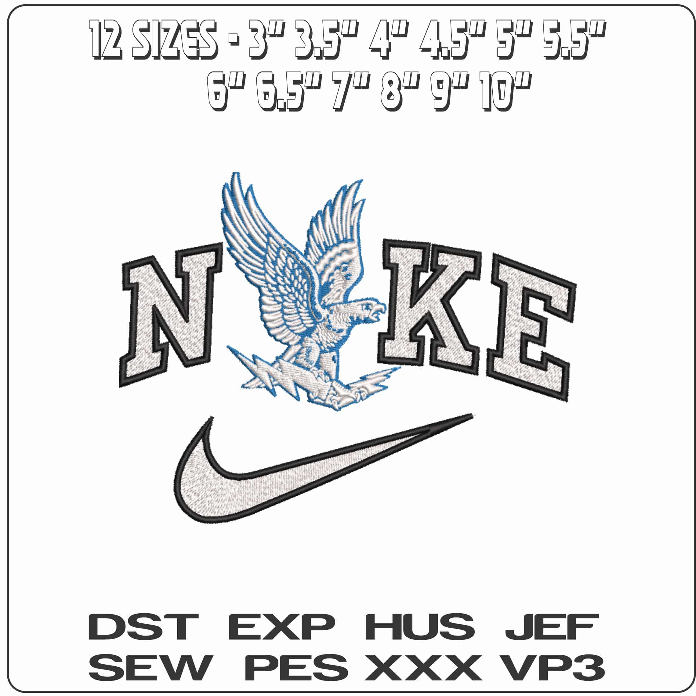 Nike Air Force Falcons 1963 1994  Academy College   - Elegant embroidery design file-instant download — view 2