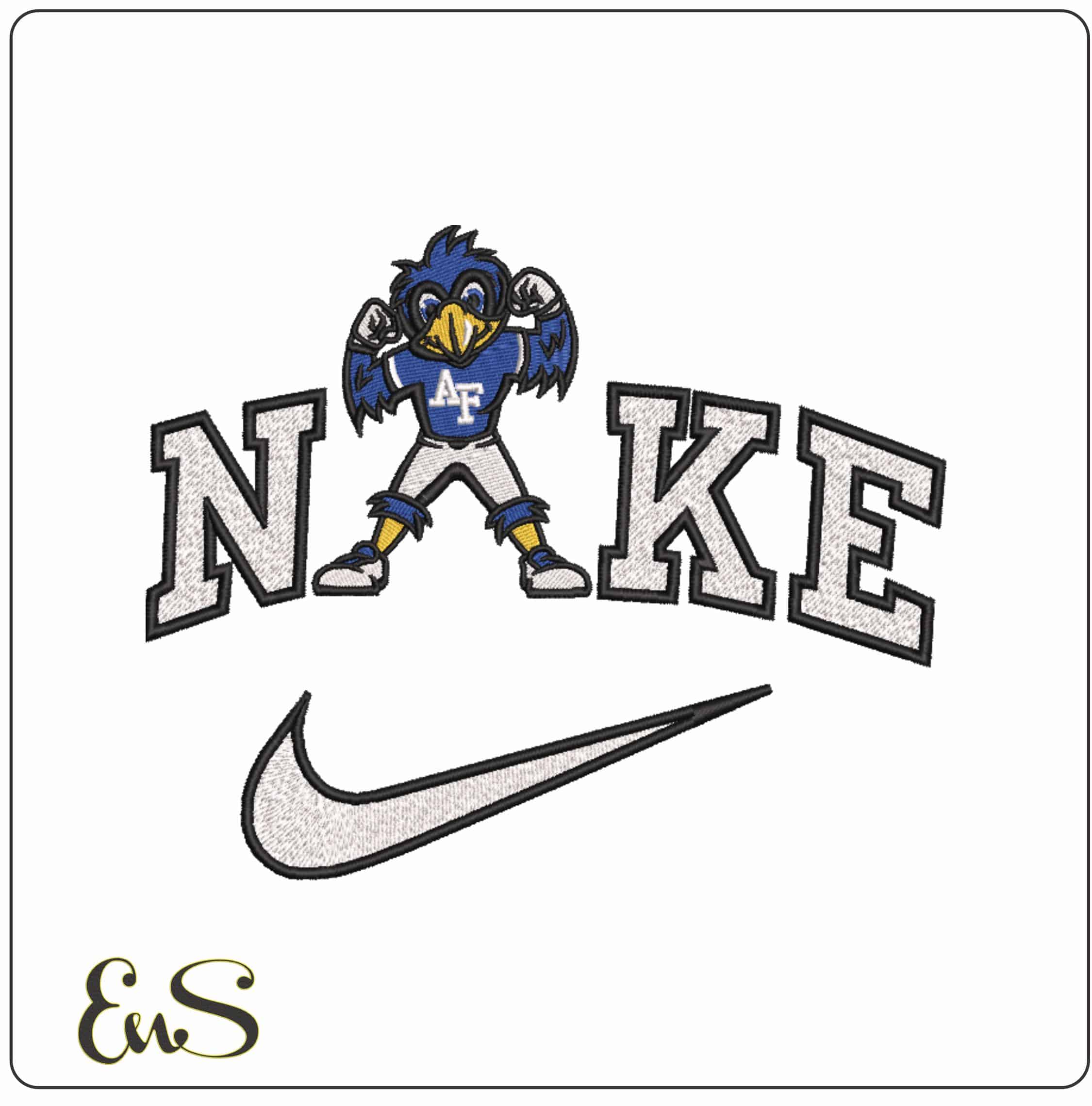 Nike Air Force Falcons Mascot Air Force Academy   - Elegant embroidery design file-instant download