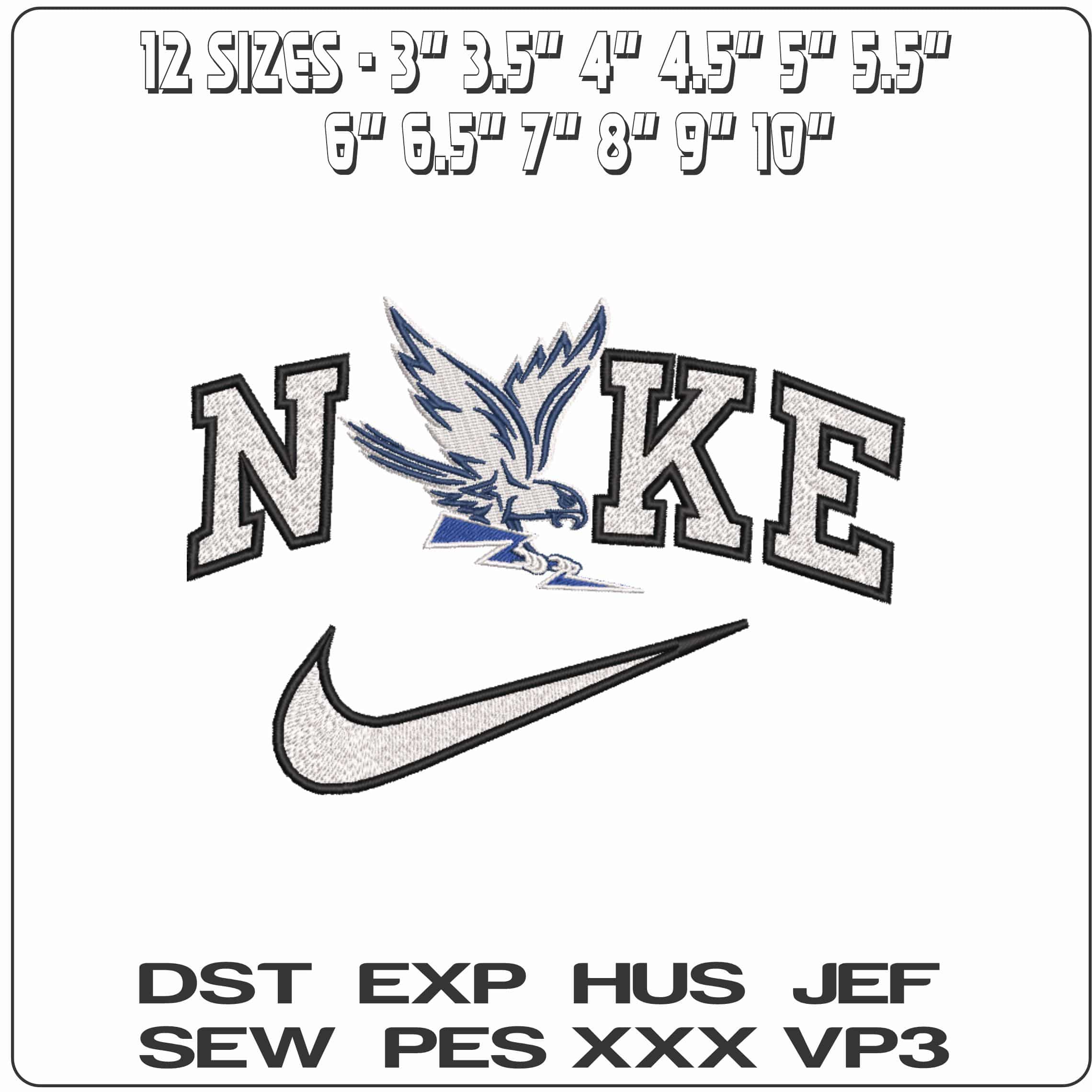 Nike Air Force Falcons Secondary Air Force Academy   - Elegant embroidery design file-instant download — view 2