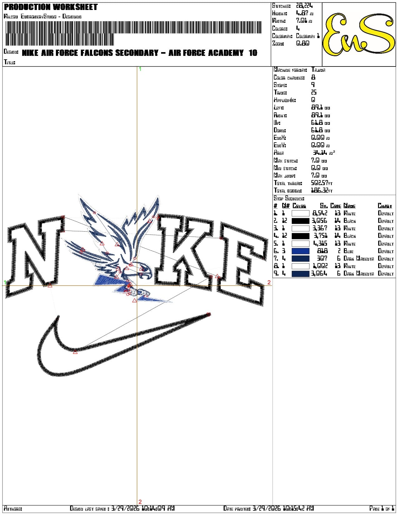 Nike Air Force Falcons Secondary Air Force Academy   - Elegant embroidery design file-instant download — view 3