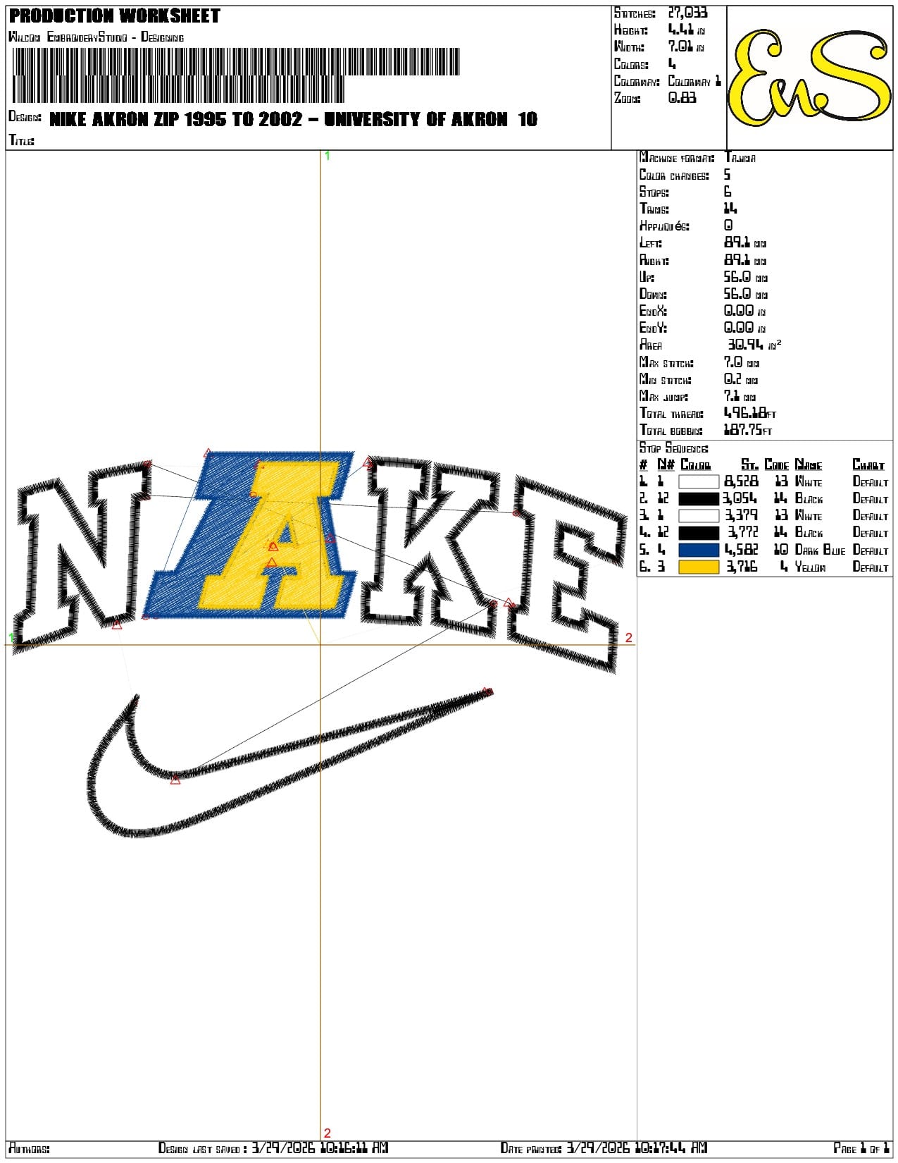 Nike Akron Zip 1995 to 2002 University Akron   - Elegant embroidery design file-instant download — view 3