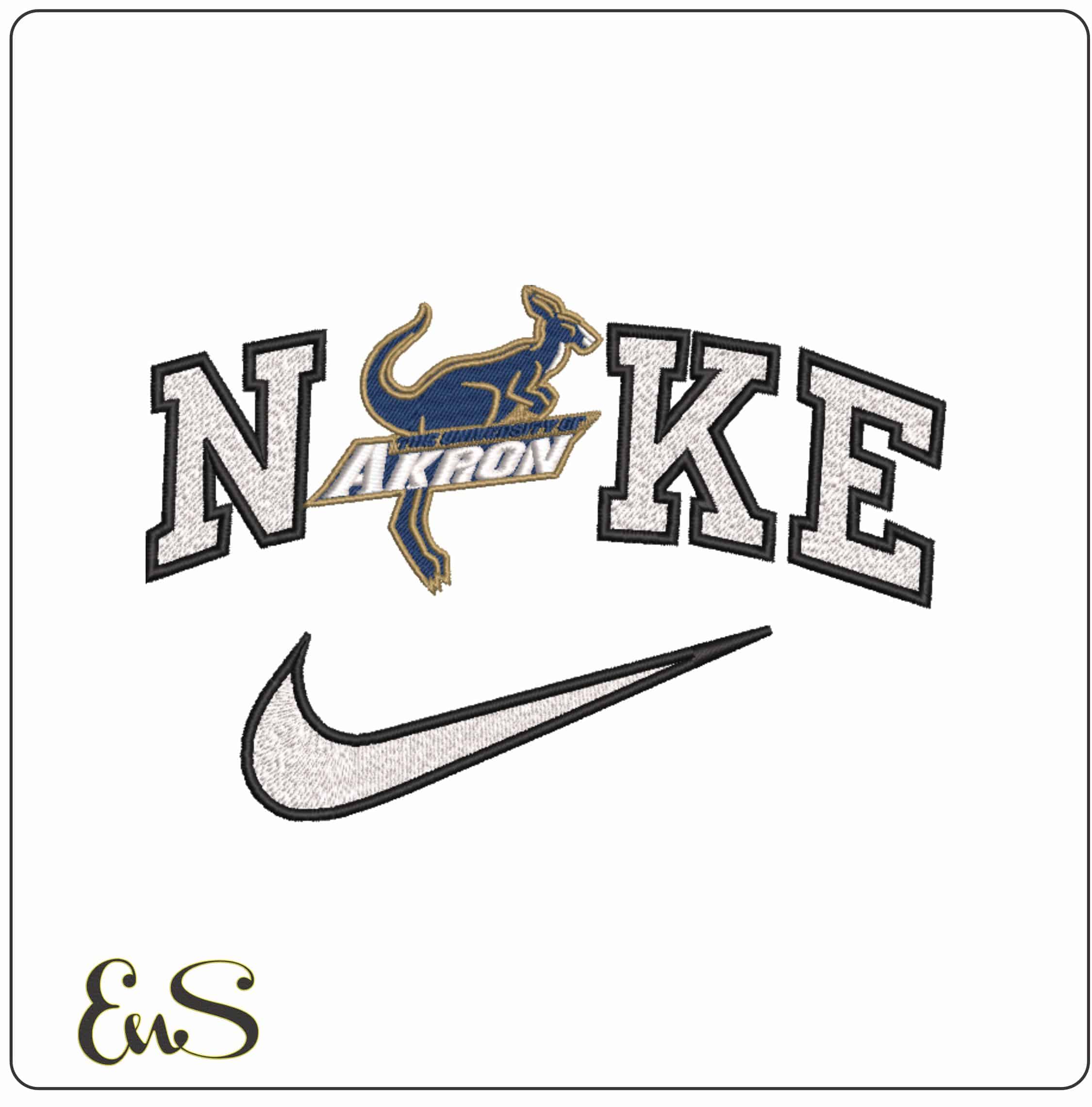 Nike Akron Zip 2002 to 2008 University  Akron   - Elegant embroidery design file-instant download