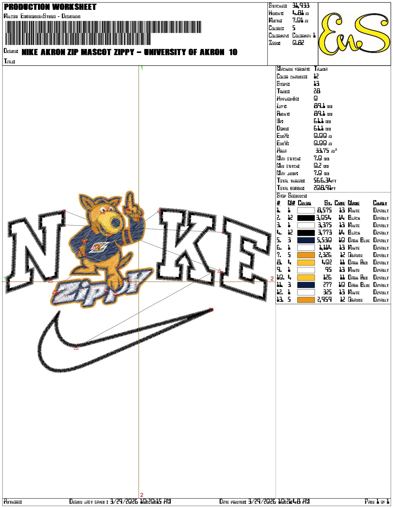 Nike Akron Zip Mascot Zippy University   - Elegant embroidery design file-instant download — view 3