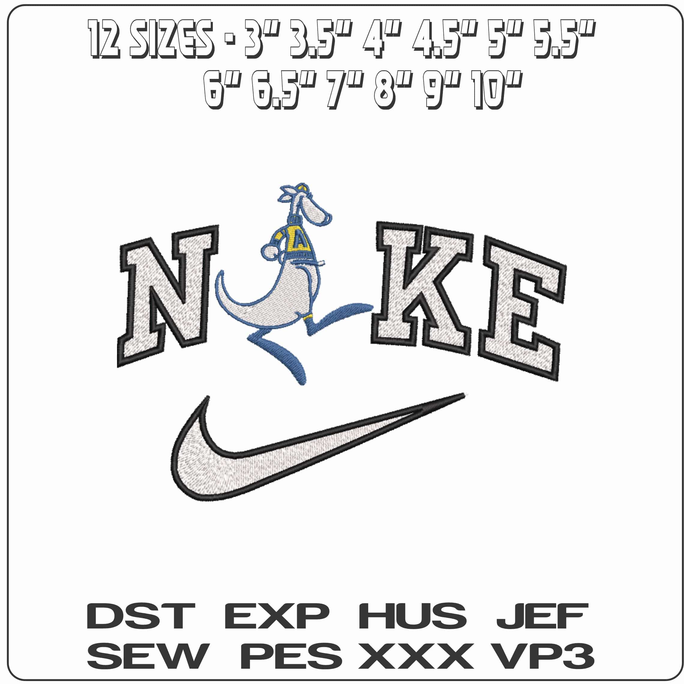 Nike Akron Zippy 1965 1986 University  Akron College   - Elegant embroidery design file-instant download — view 2