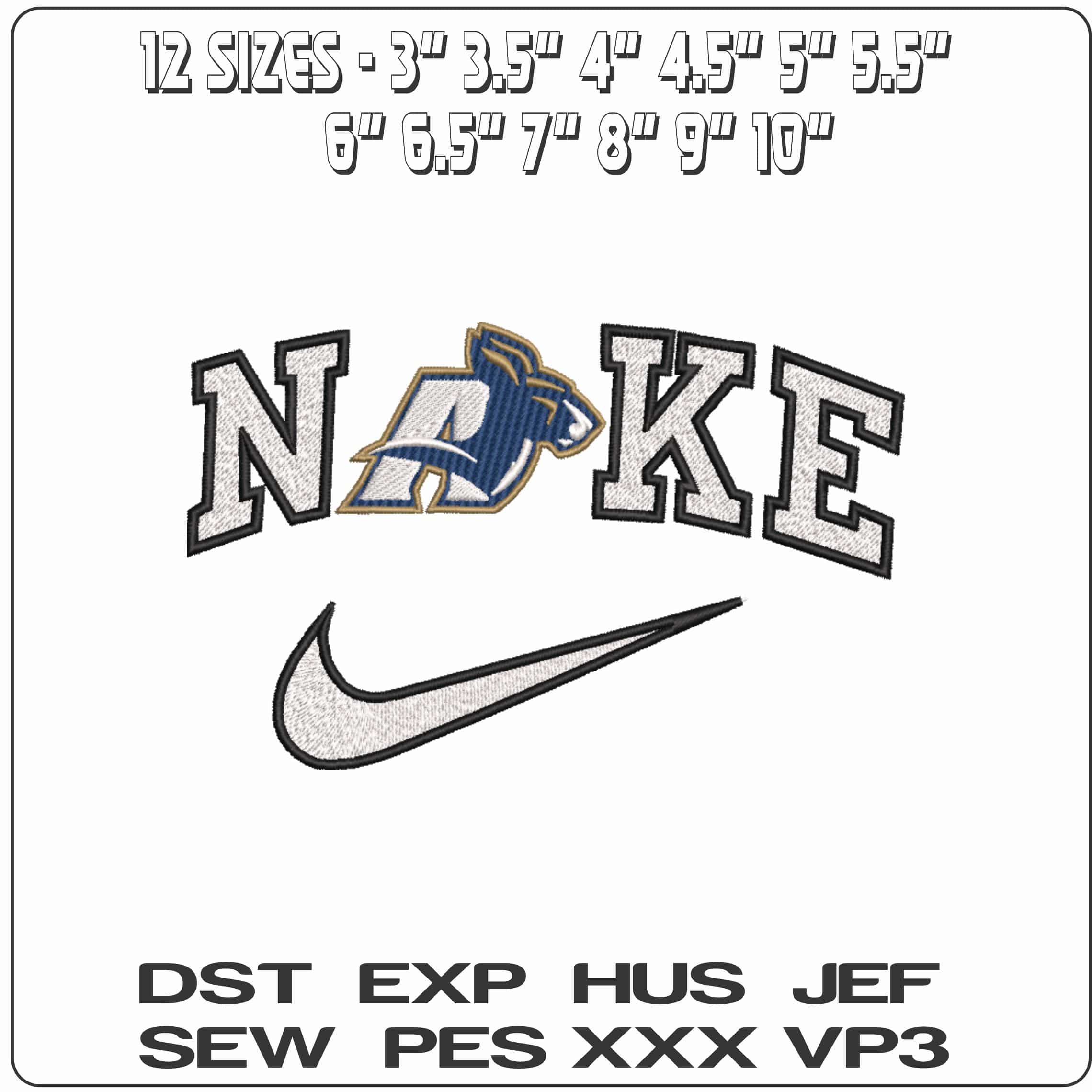 Nike Akron Zips 2008 2015 University  Akron College   - Elegant embroidery design file-instant download — view 2