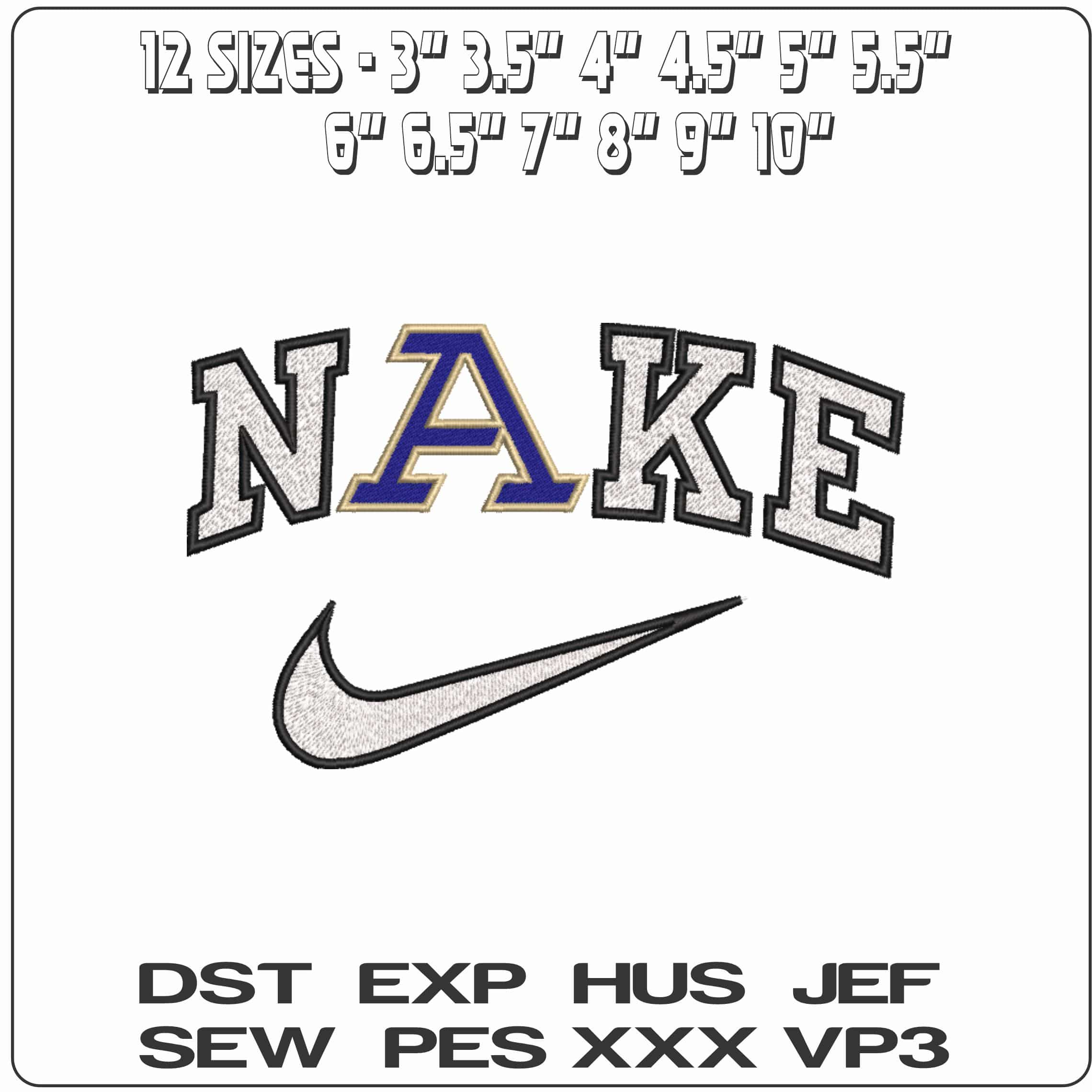 Nike Akron Zips 2022 on University of Akron College   - Elegant embroidery design file-instant download — view 2