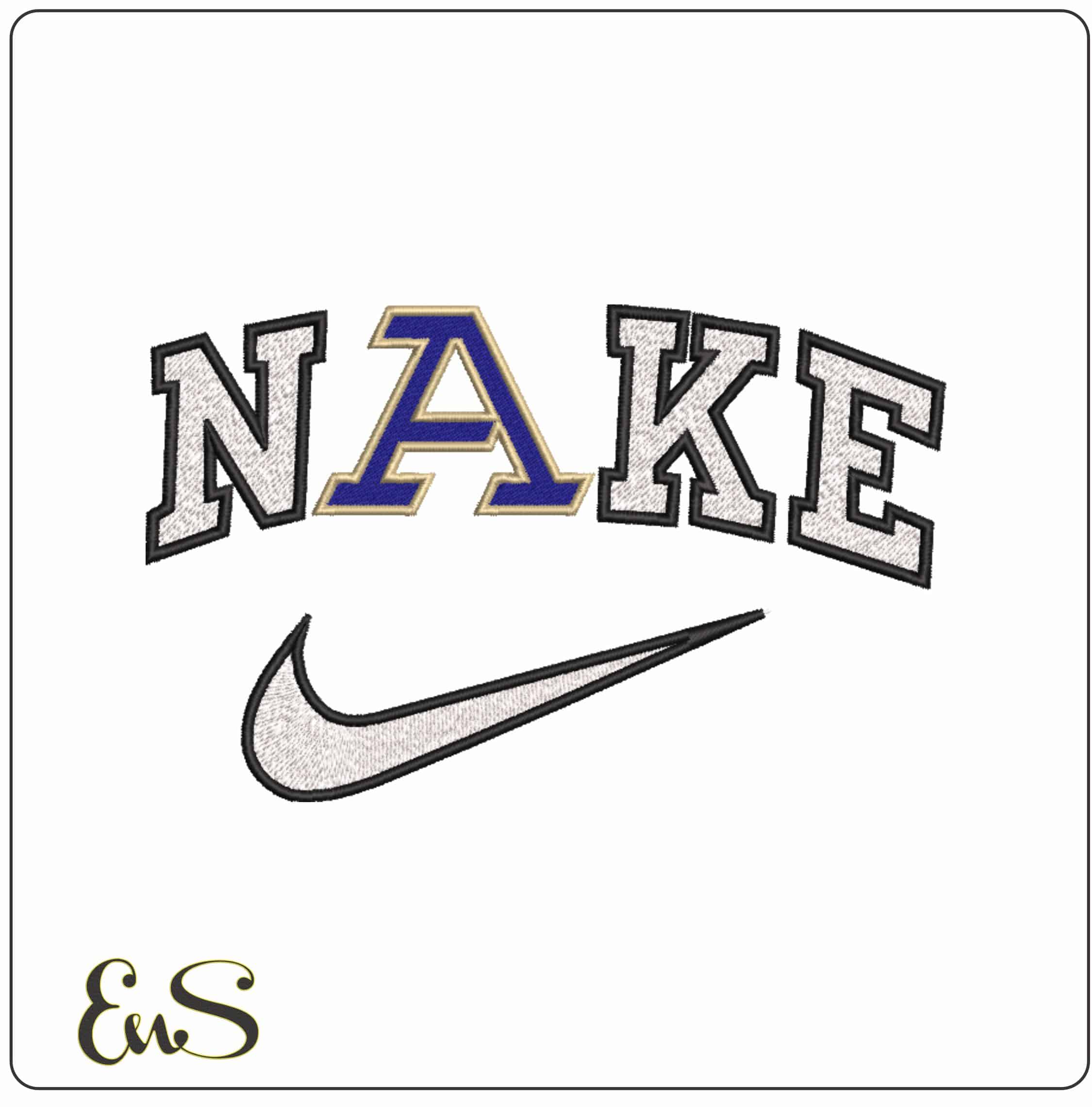 Nike Akron Zips 2022 on University of Akron College   - Elegant embroidery design file-instant download
