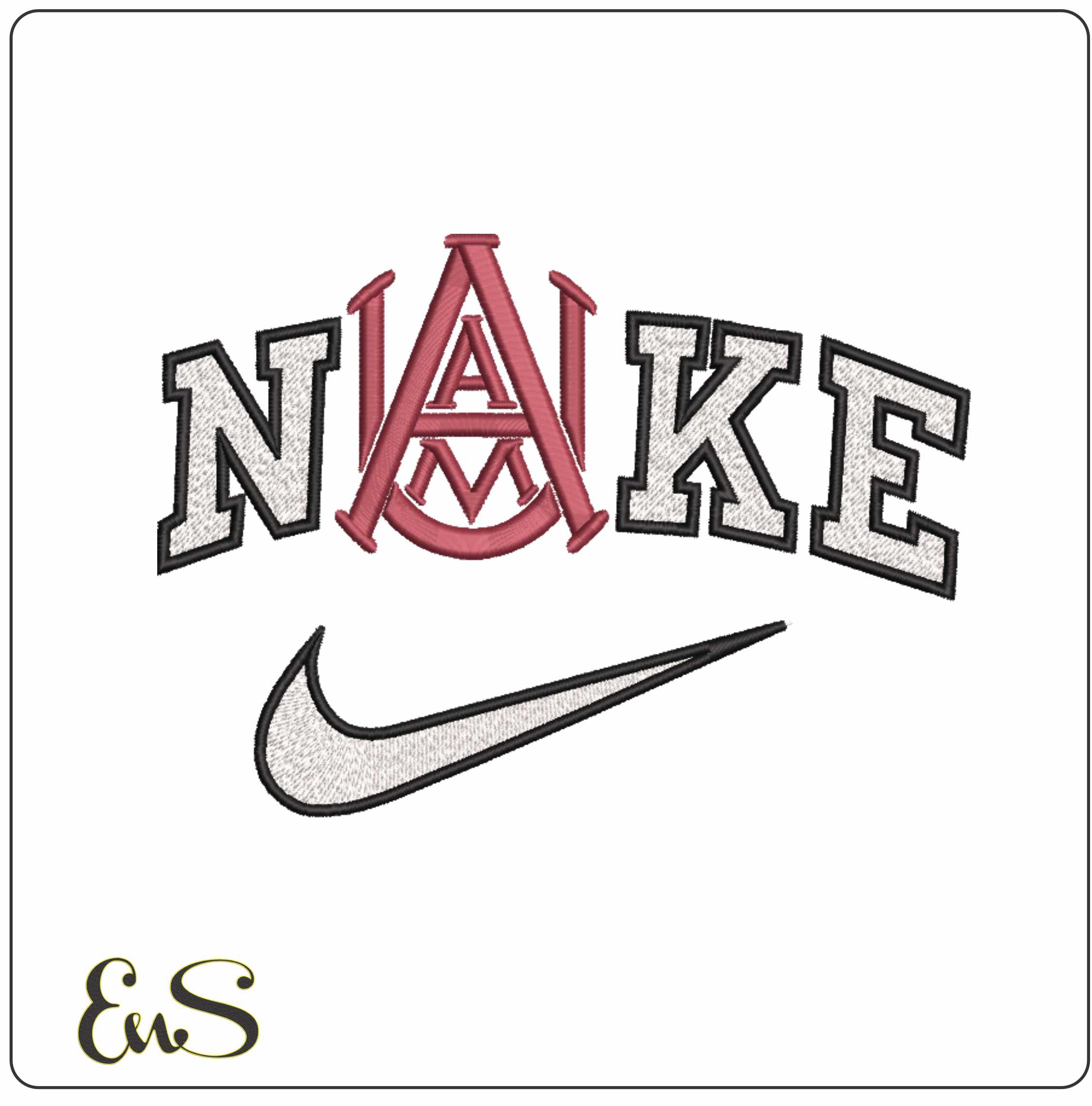 Nike Alabama And Bulldogs 1972 Agricultural  Mechanical University   - Elegant embroidery design file-instant download