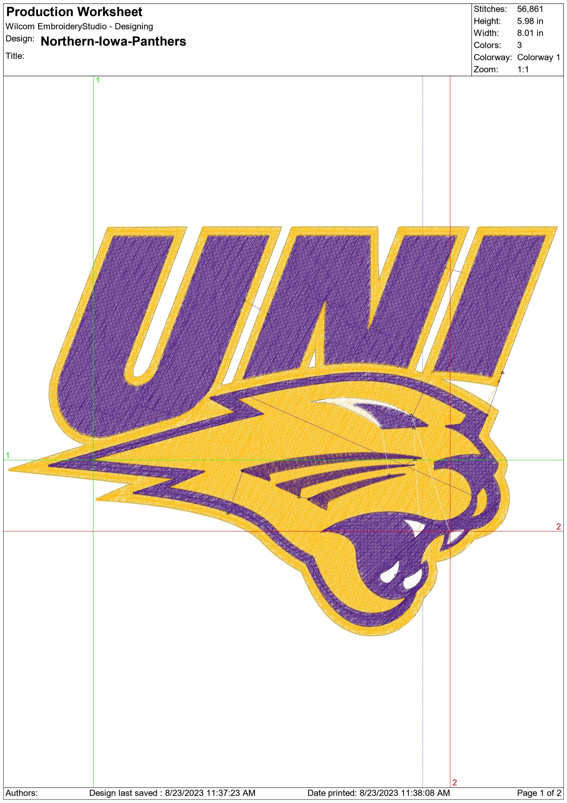 Northern Lowa Panthers University embroidery design -Northern lowa University NCAA men's Football embroidery machine pattern embroidery file - instant download — view 2