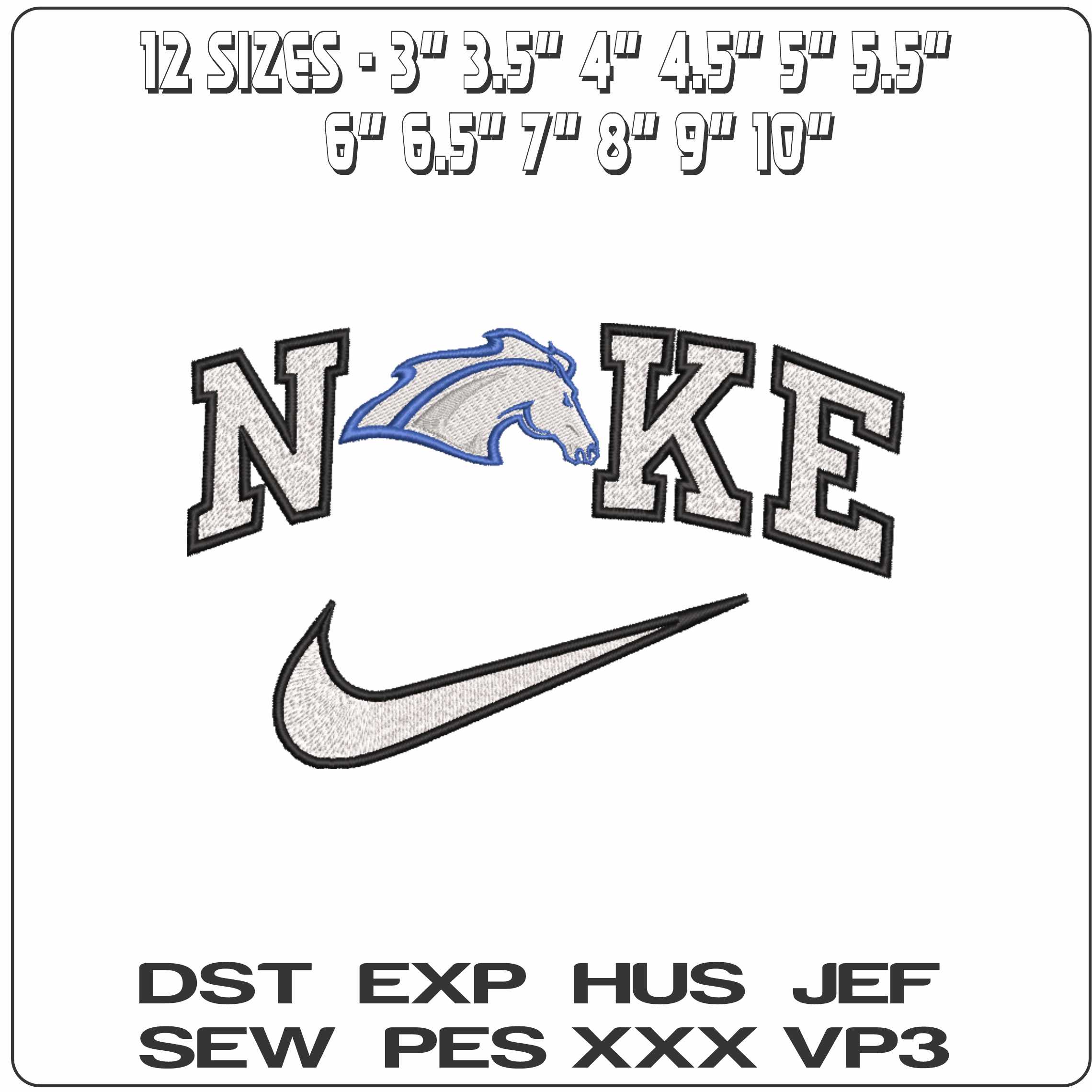 Nike Alabama Huntsville Chargers Head 2005  University   - Elegant embroidery design file-instant download — view 2