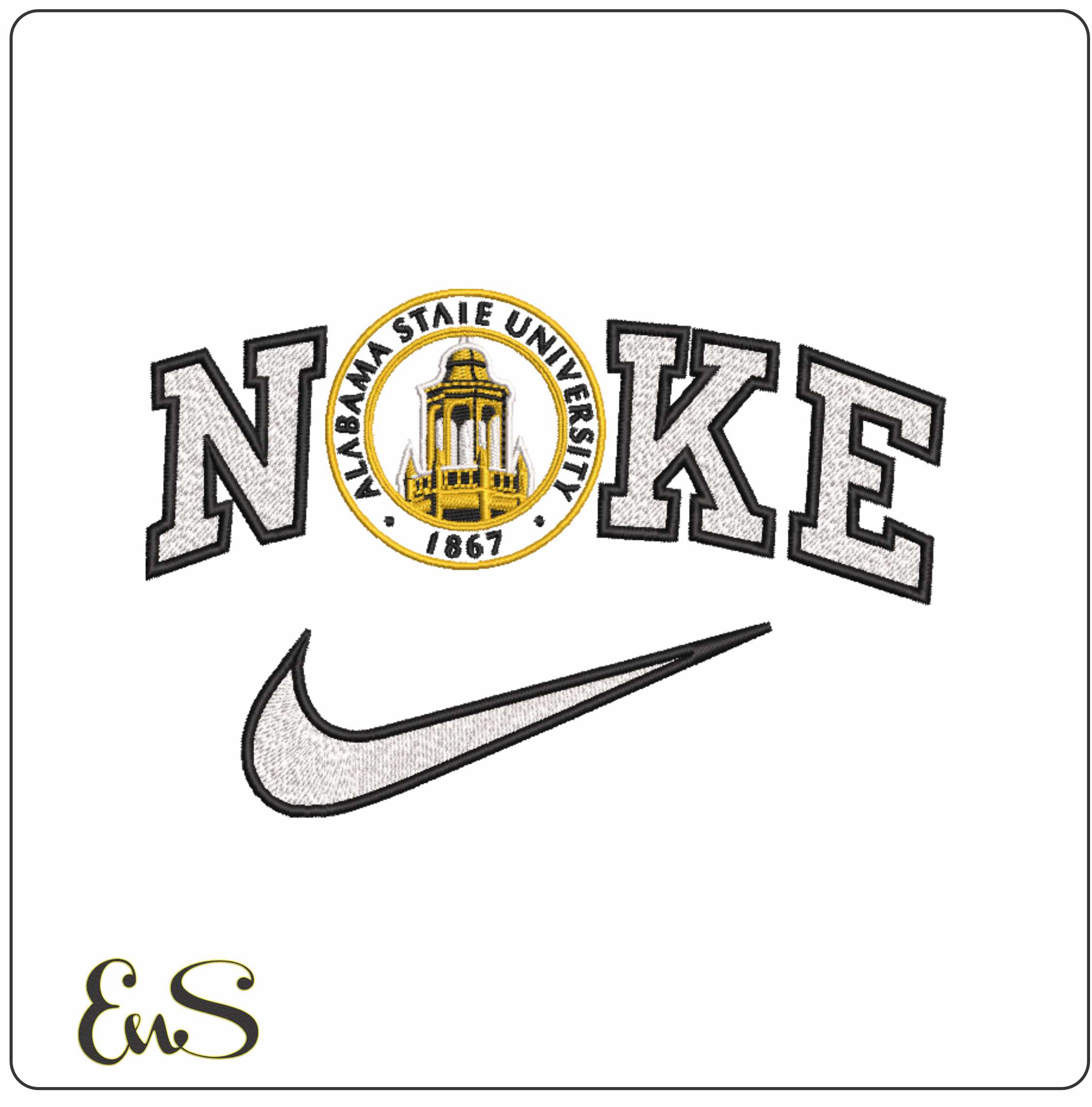 Nike Alabama State Hornets emblem no background  University   - Elegant embroidery design file-instant download