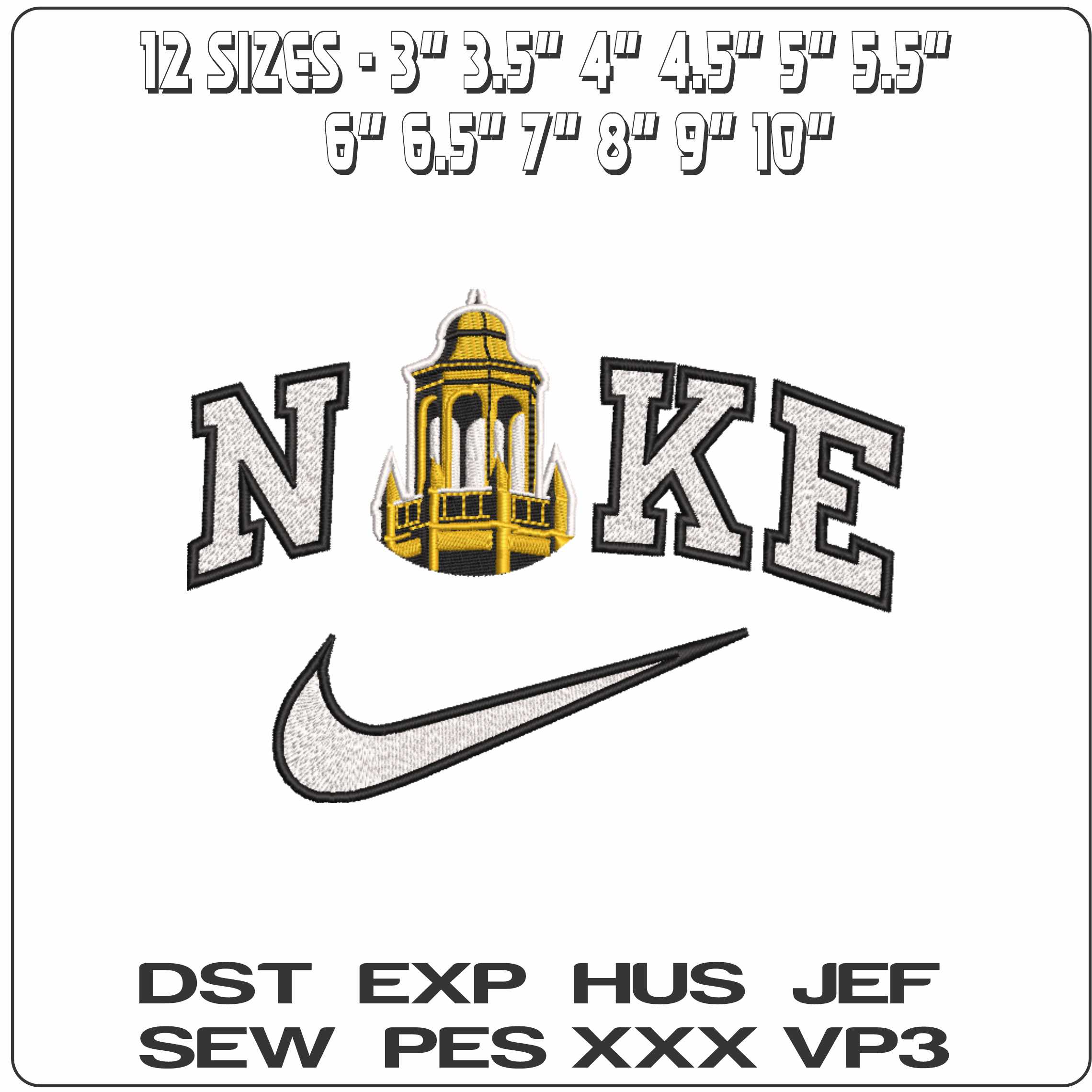 Nike Alabama State Hornets Tower  University   - Elegant embroidery design file-instant download — view 2