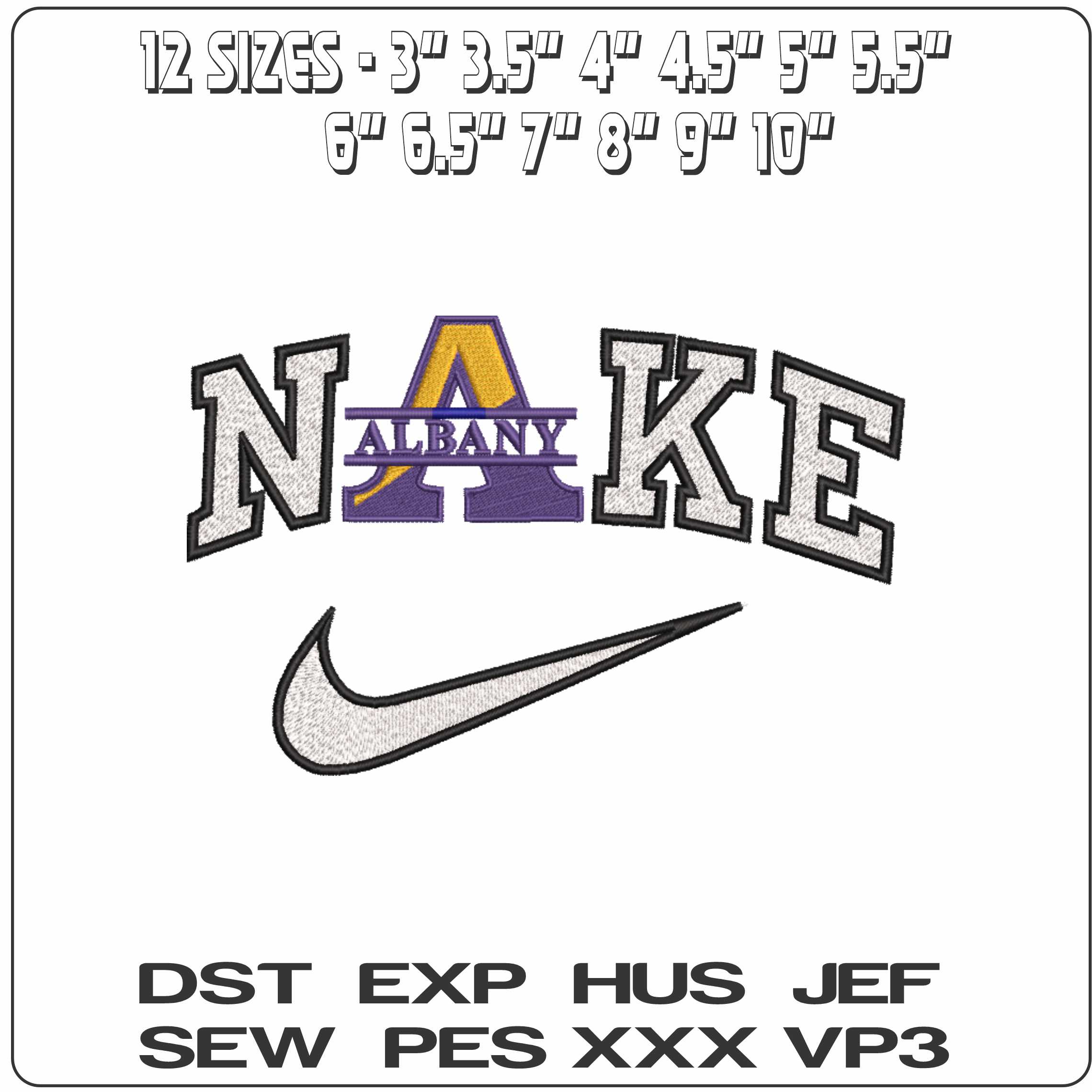 Nike Albany Great Danes 1993 2002 University   - Elegant embroidery design file-instant download — view 2