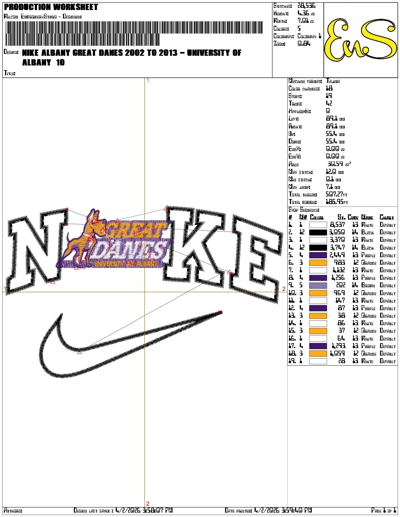 Nike Albany Great Danes 2002 to 2013 University   - Elegant embroidery design file-instant download — view 3