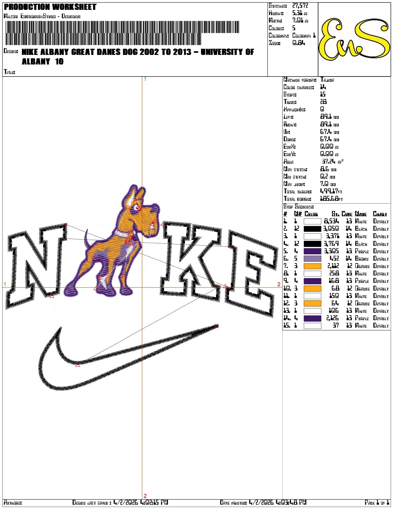 Nike Albany Great Danes dog 2002 to 2013 University   - Elegant embroidery design file-instant download — view 3