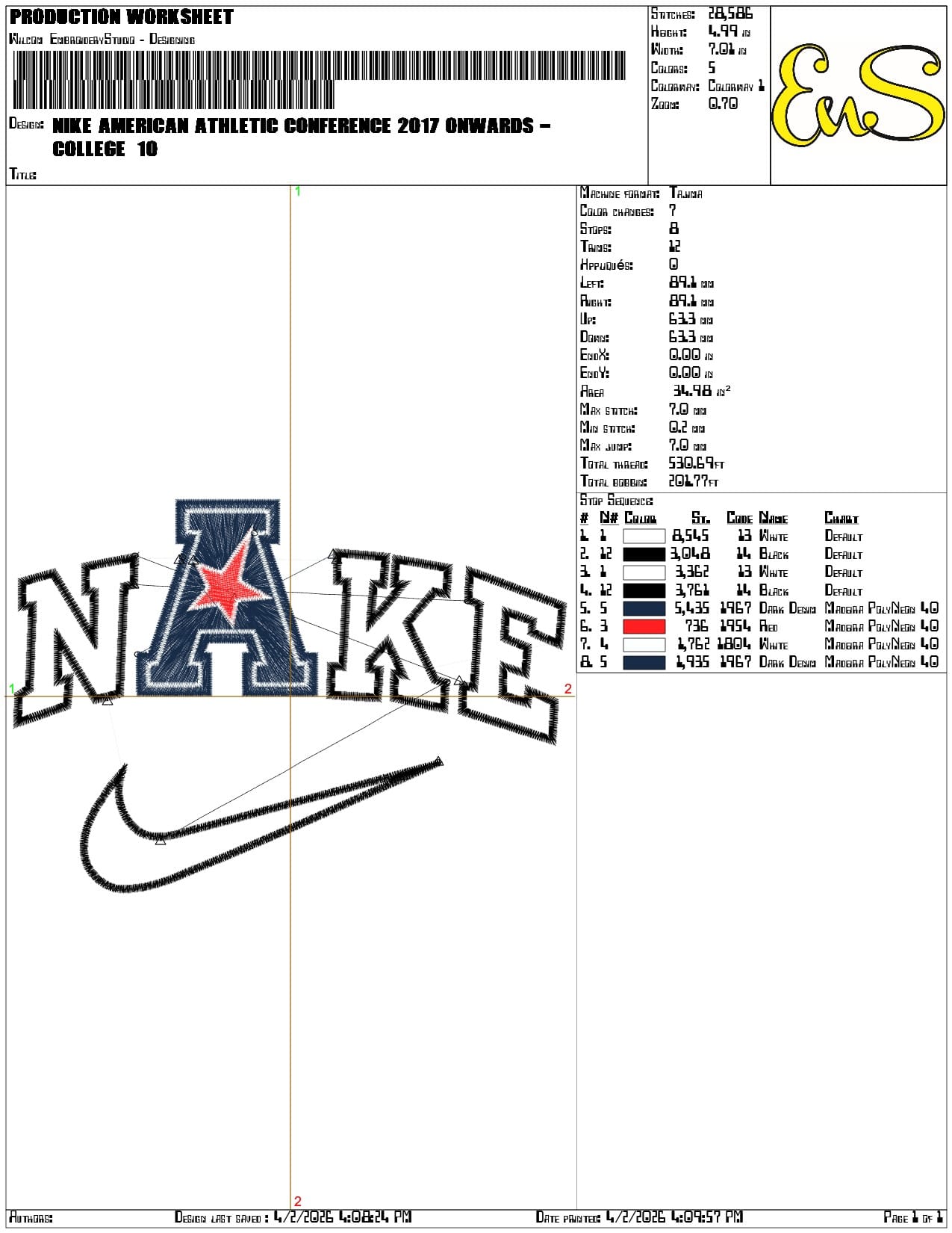 Nike American Athletic Conference 2017 onwards College   - Elegant embroidery design file-instant download — view 3