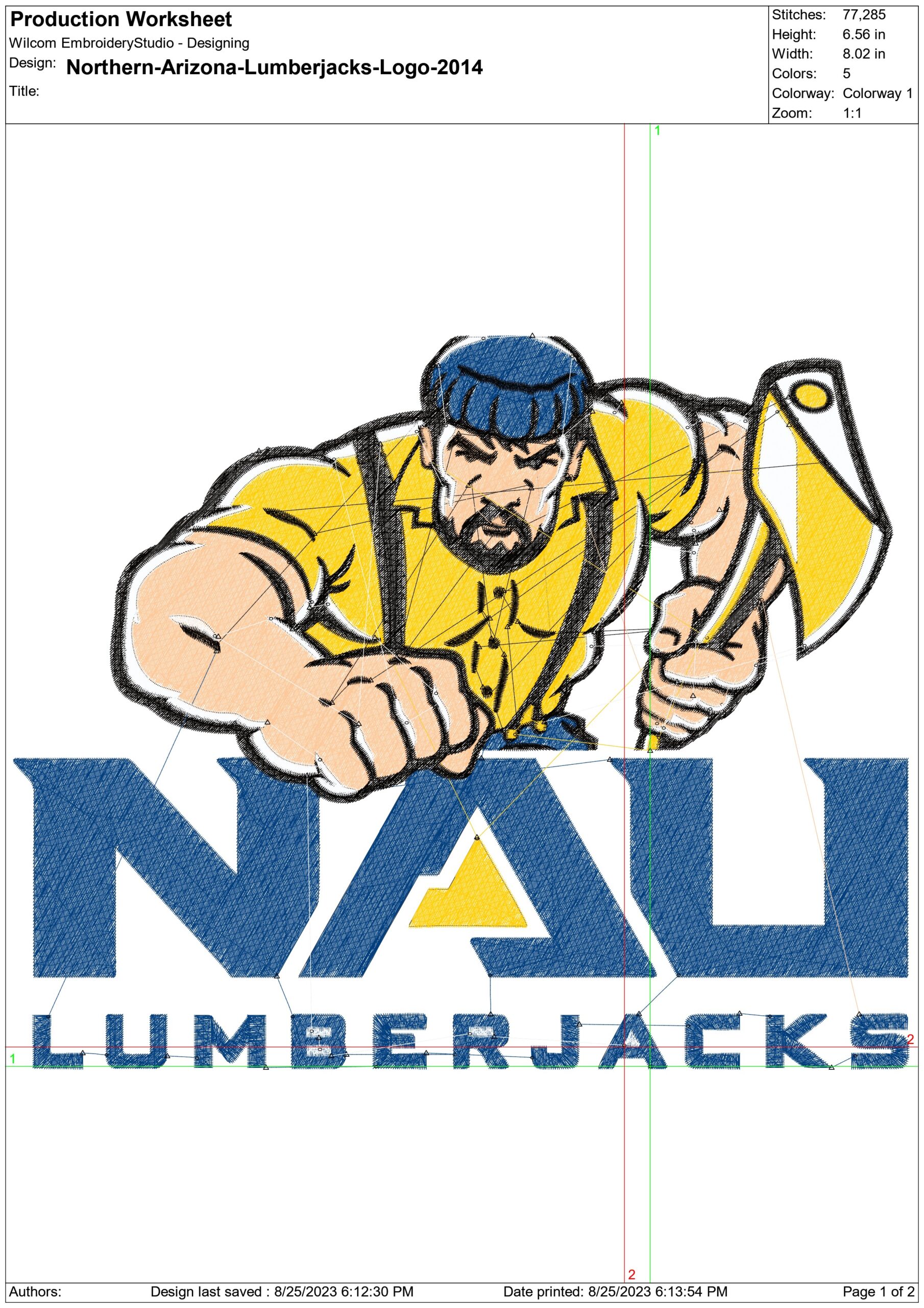 Northern Arizona Lumberjacks University embroidery design -Northern Arizona Lumberjacks University, men's Football embroidery machine pattern embroidery file - instant download — view 2