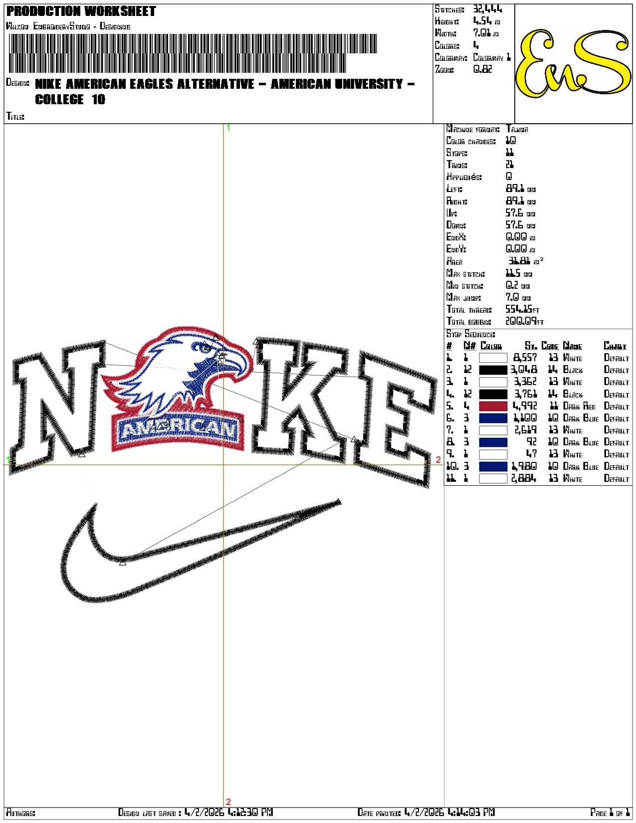 Nike American Eagles Alternative  University   - Elegant embroidery design file-instant download — view 3