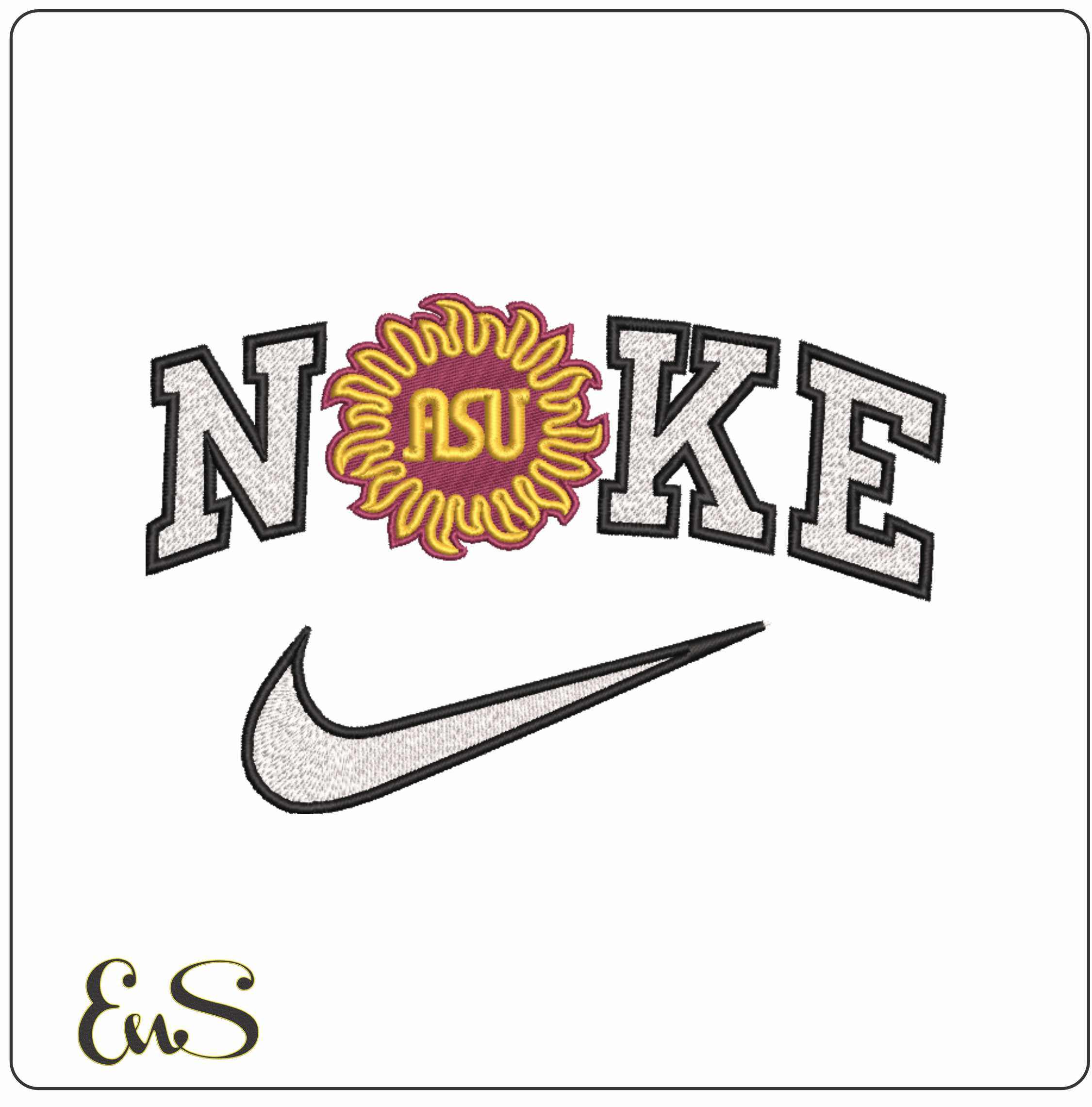 Nike Arizona State Sun Devils Alternative University   - Elegant embroidery design file-instant download