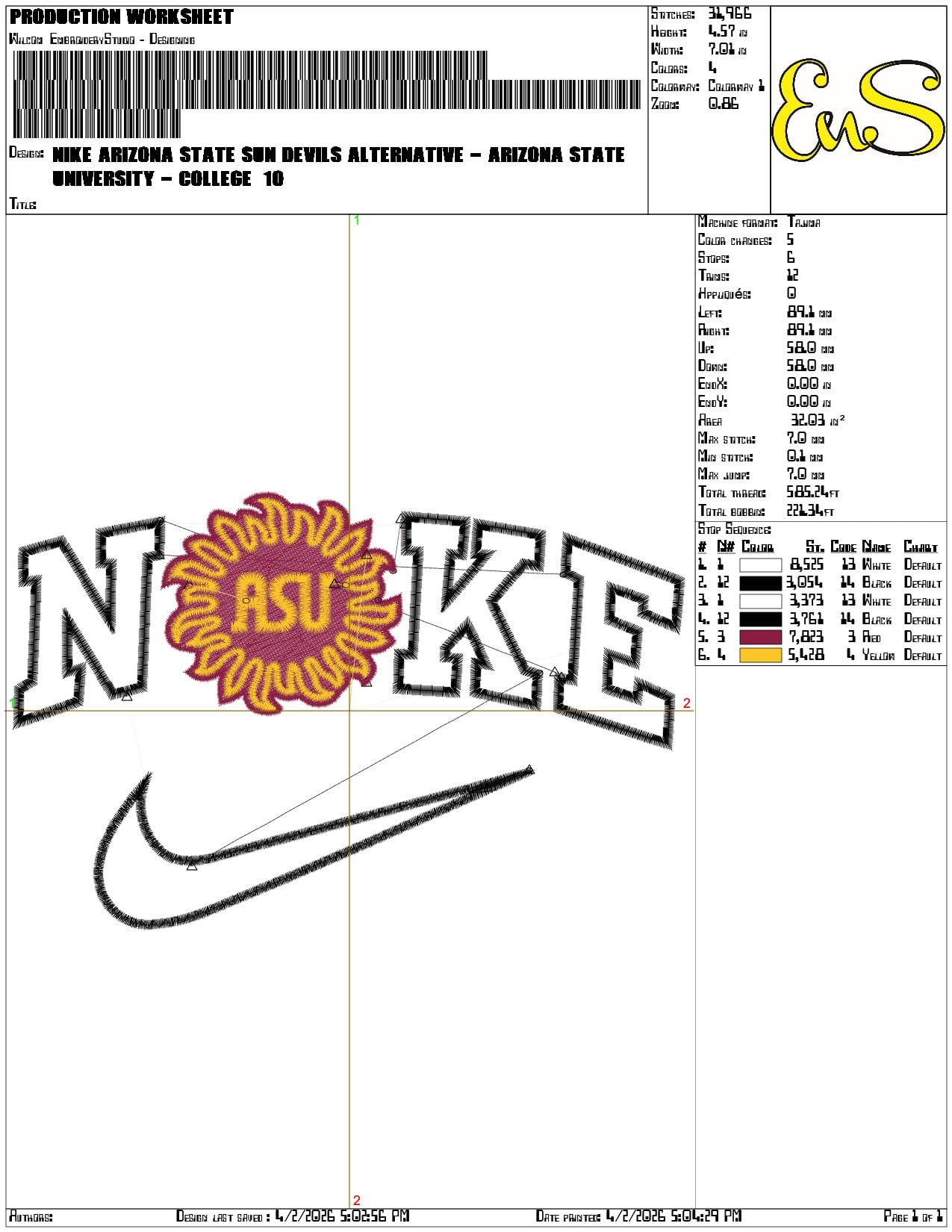 Nike Arizona State Sun Devils Alternative University   - Elegant embroidery design file-instant download — view 3