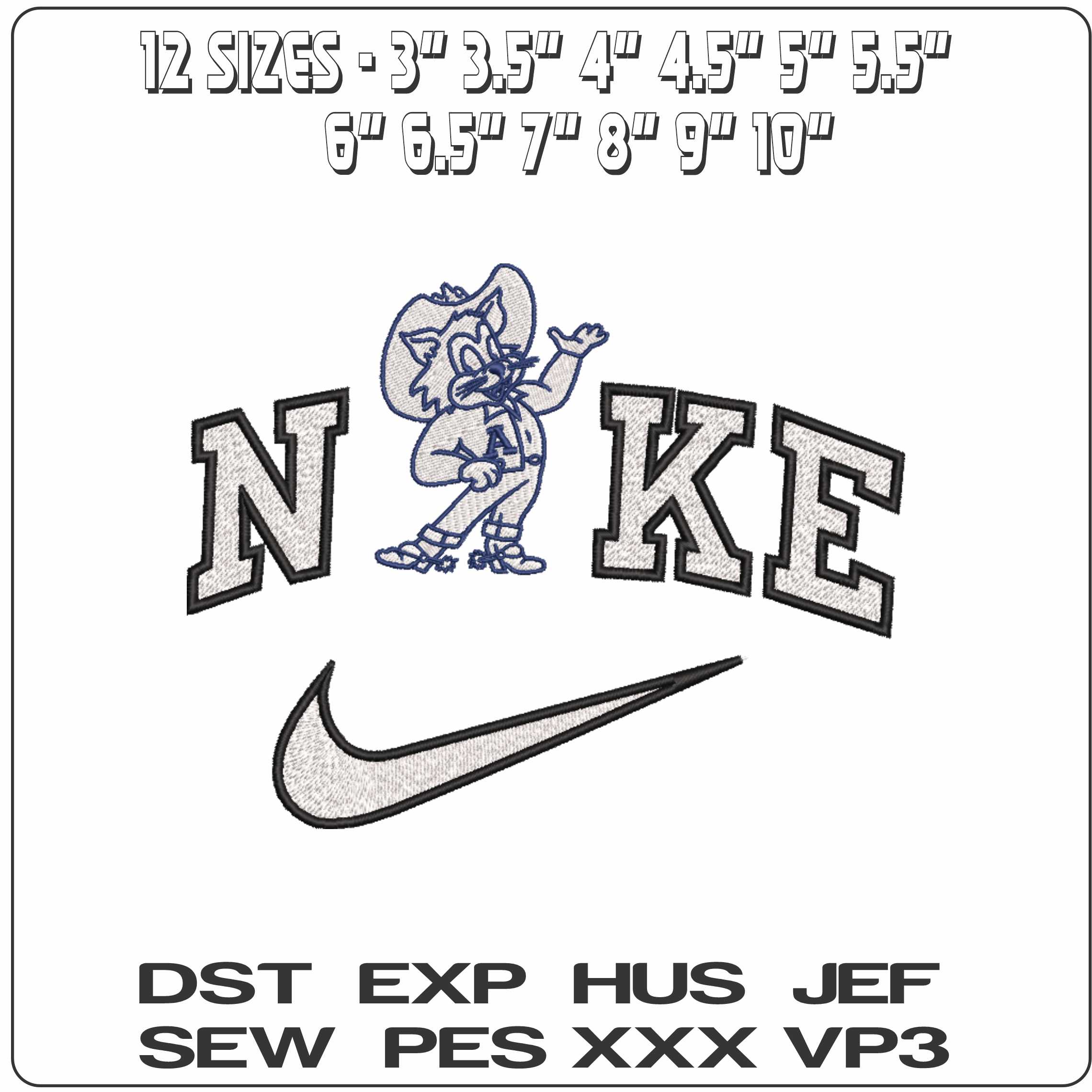 Nike Arizona Wildcats 1950 College   - Elegant embroidery design file-instant download — view 2