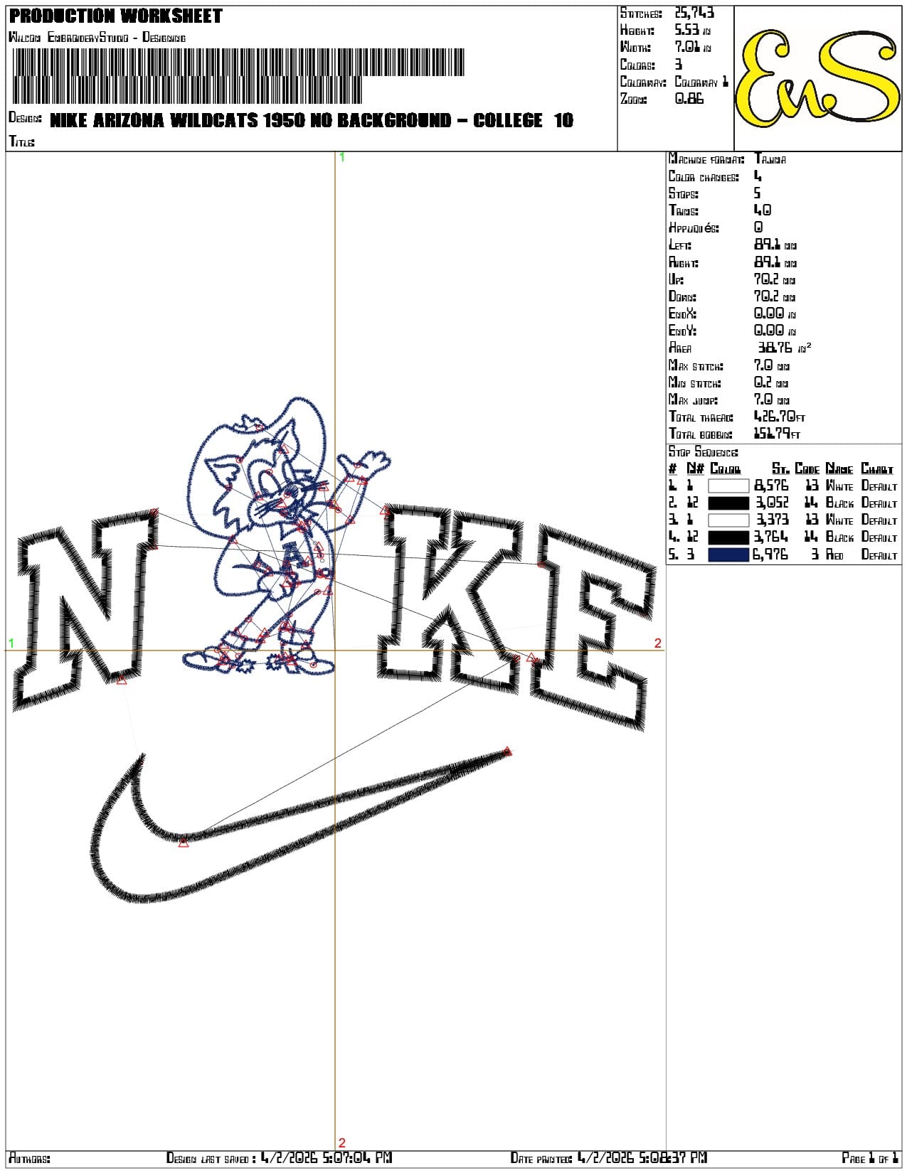 Nike Arizona Wildcats 1950 No Background College   - Elegant embroidery design file-instant download — view 3
