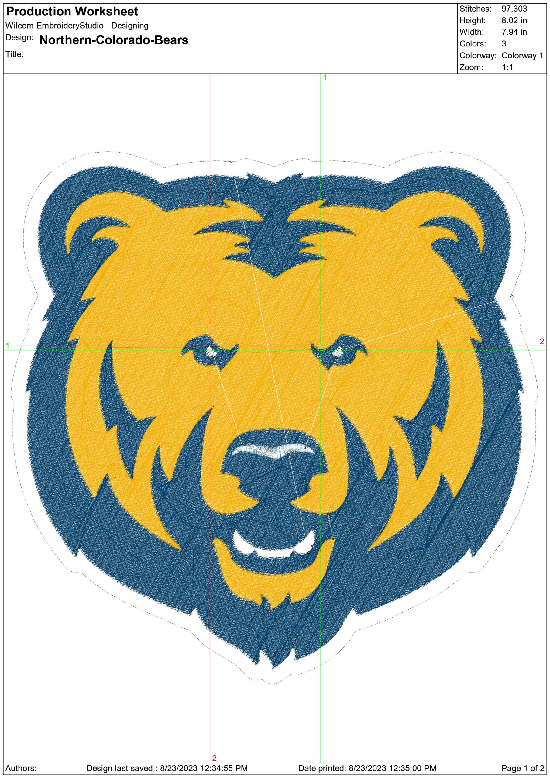 Northern Colorado Bears  University embroidery design -Northern Colorado Bears University, men's Football embroidery machine pattern embroidery file - instant download — view 2