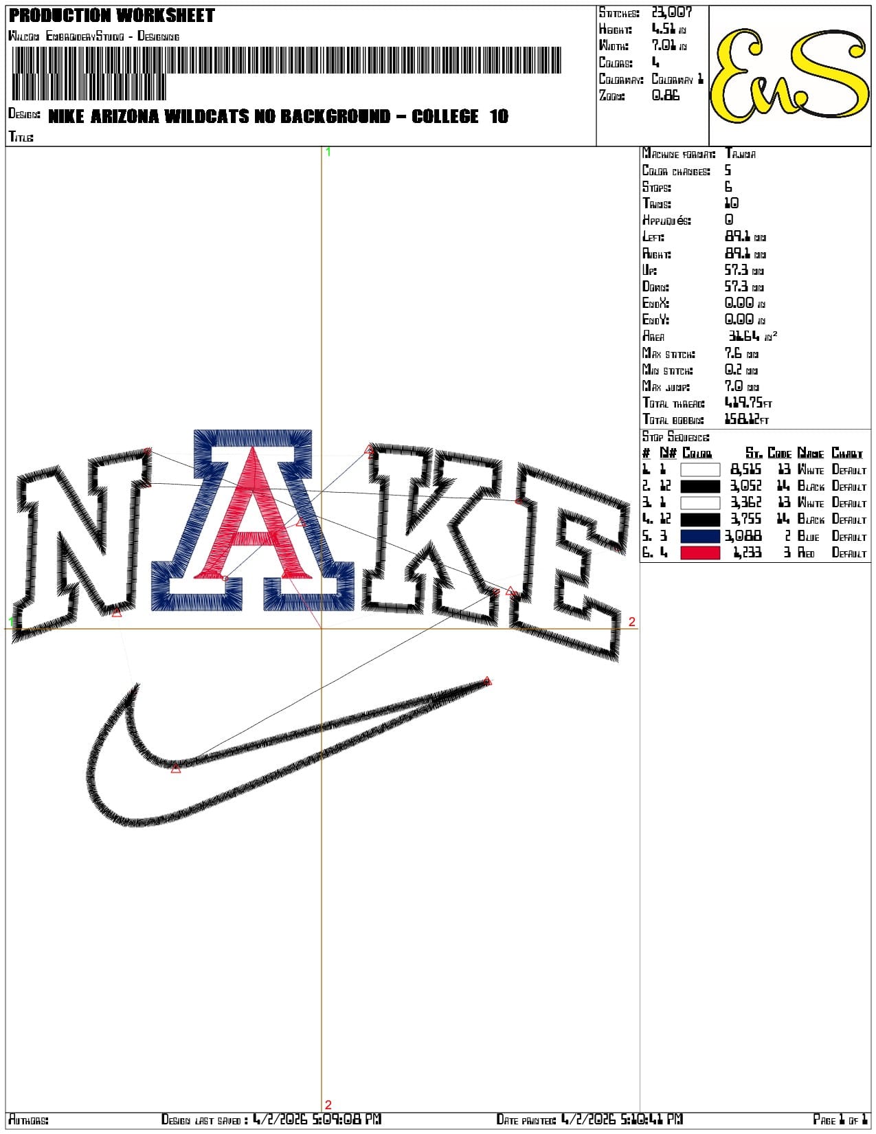 Nike Arizona Wildcats no Background College   - Elegant embroidery design file-instant download — view 3