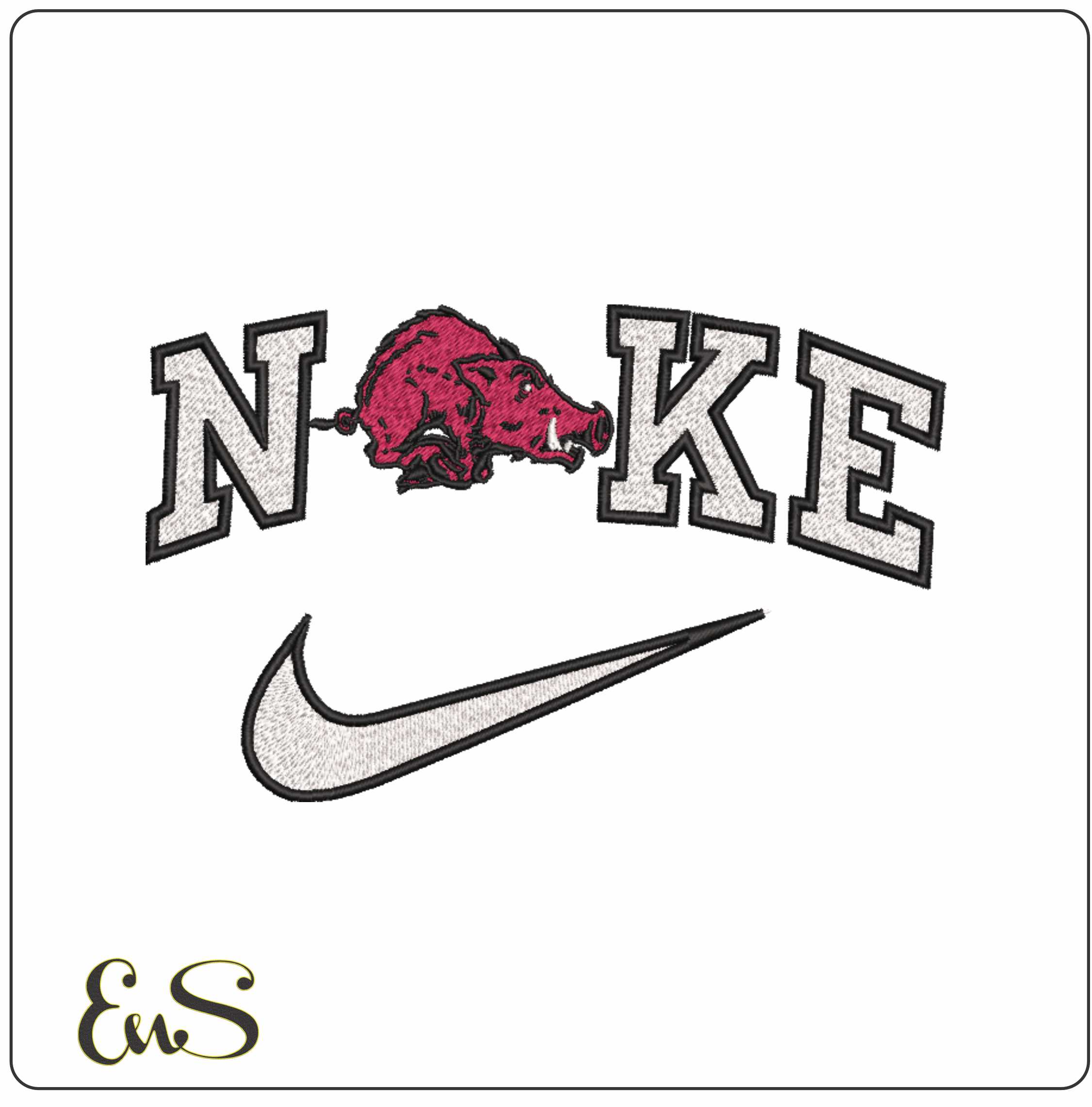 Nike Arkansas Razorbacks 1955 University   - Elegant embroidery design file-instant download
