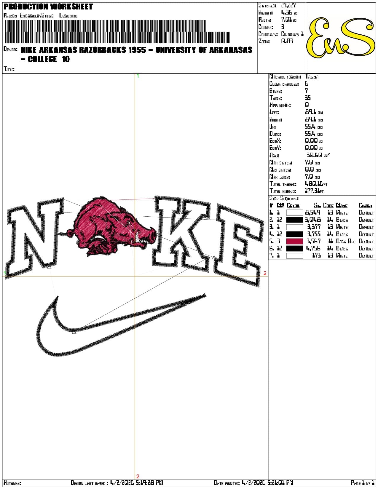 Nike Arkansas Razorbacks 1955 University   - Elegant embroidery design file-instant download — view 3