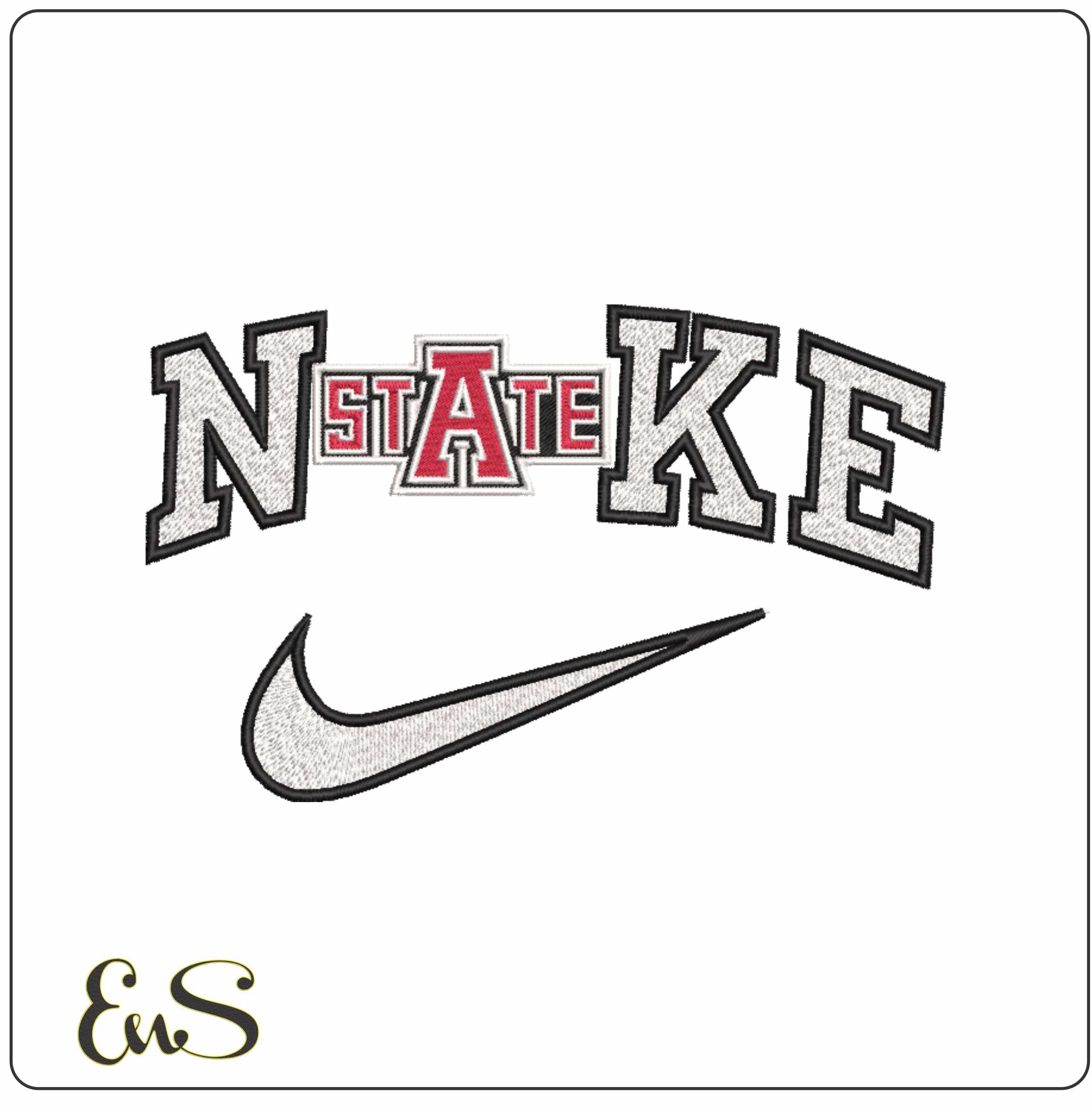 Nike Arkansas State Red Wolves College   - Elegant embroidery design file-instant download