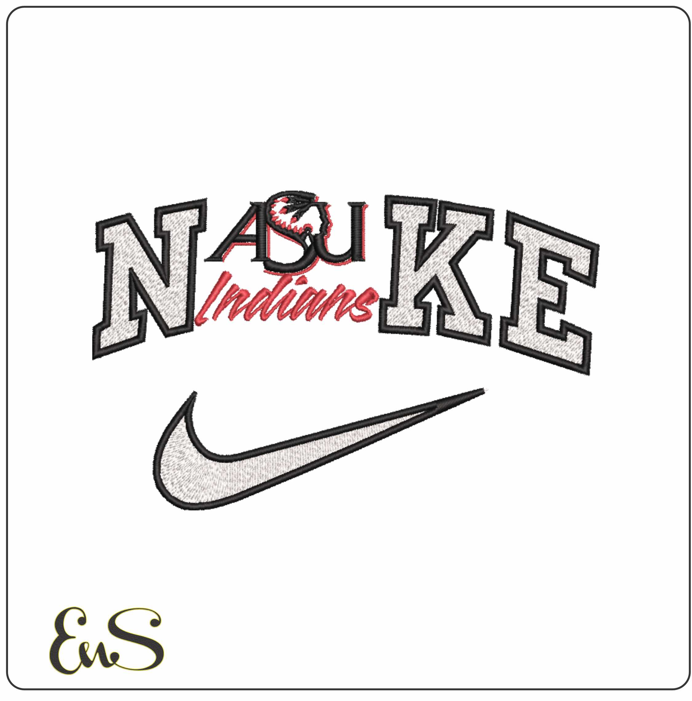 Nike Arkansas State University Indians 1993 to 2008   - Elegant embroidery design file-instant download