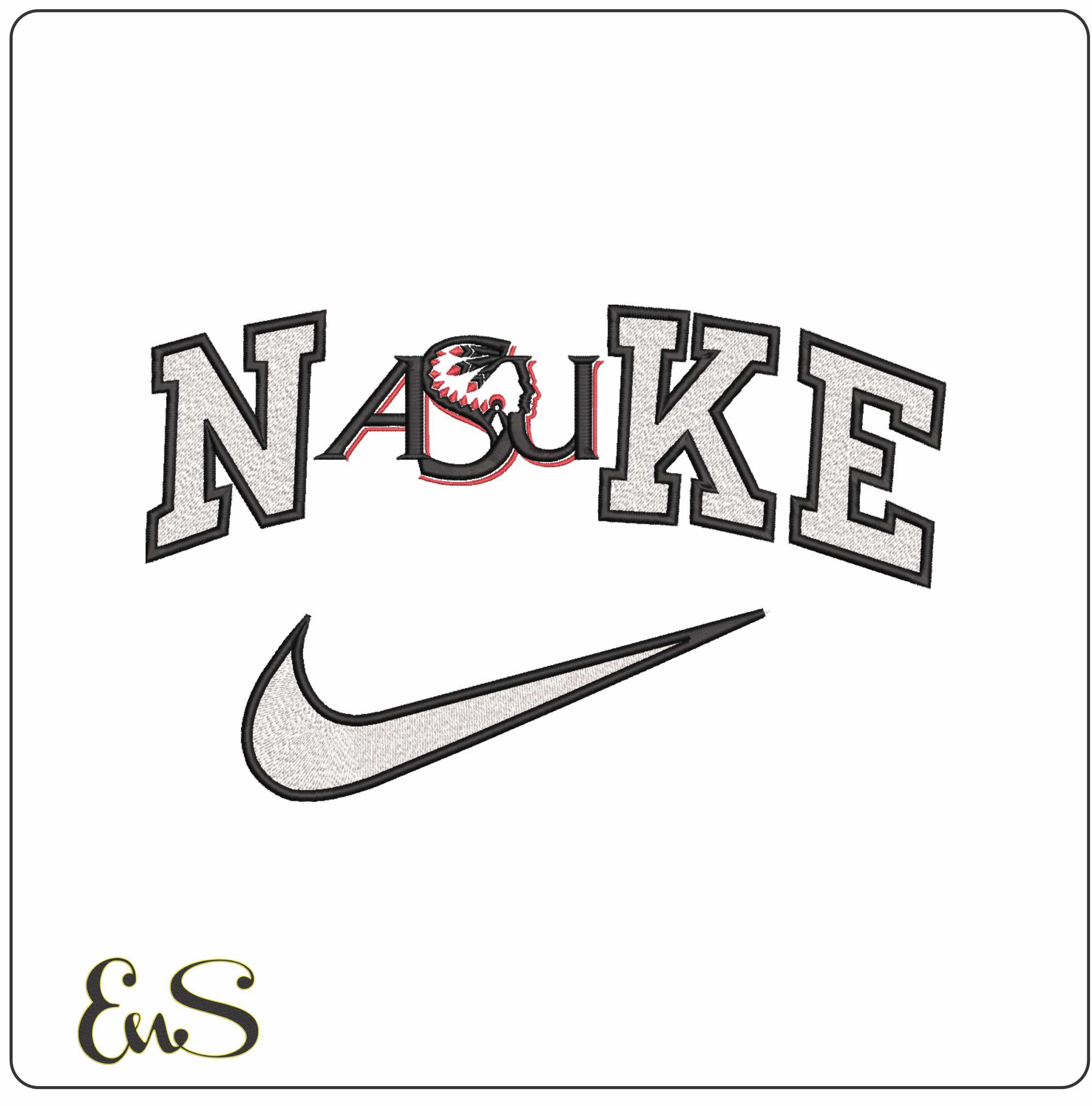 Nike Arkansas State University Indians ASU 1993 to 2008   - Elegant embroidery design file-instant download