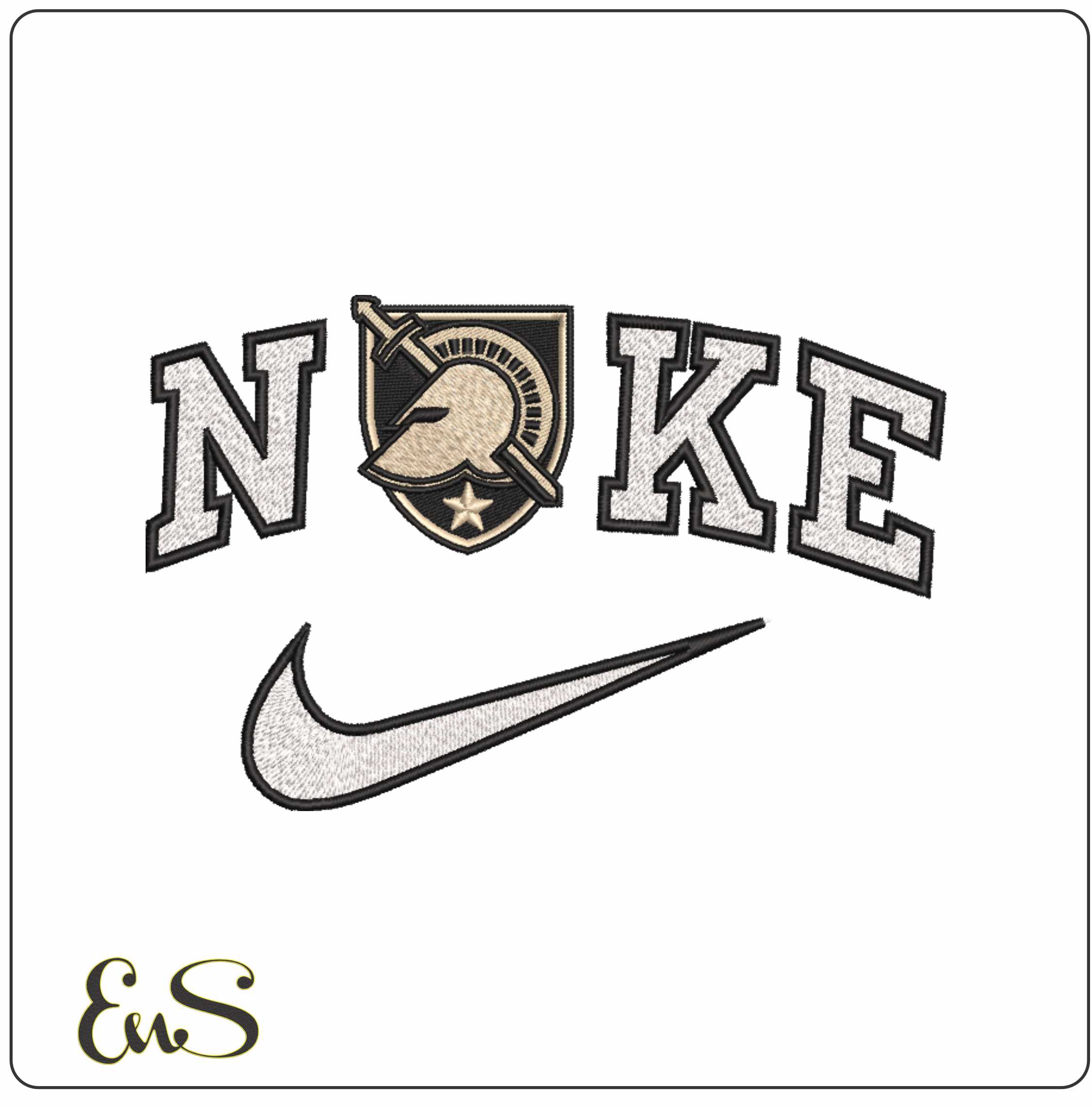 Nike Army Black Knight 2015 on US Military Academy   - Elegant embroidery design file-instant download