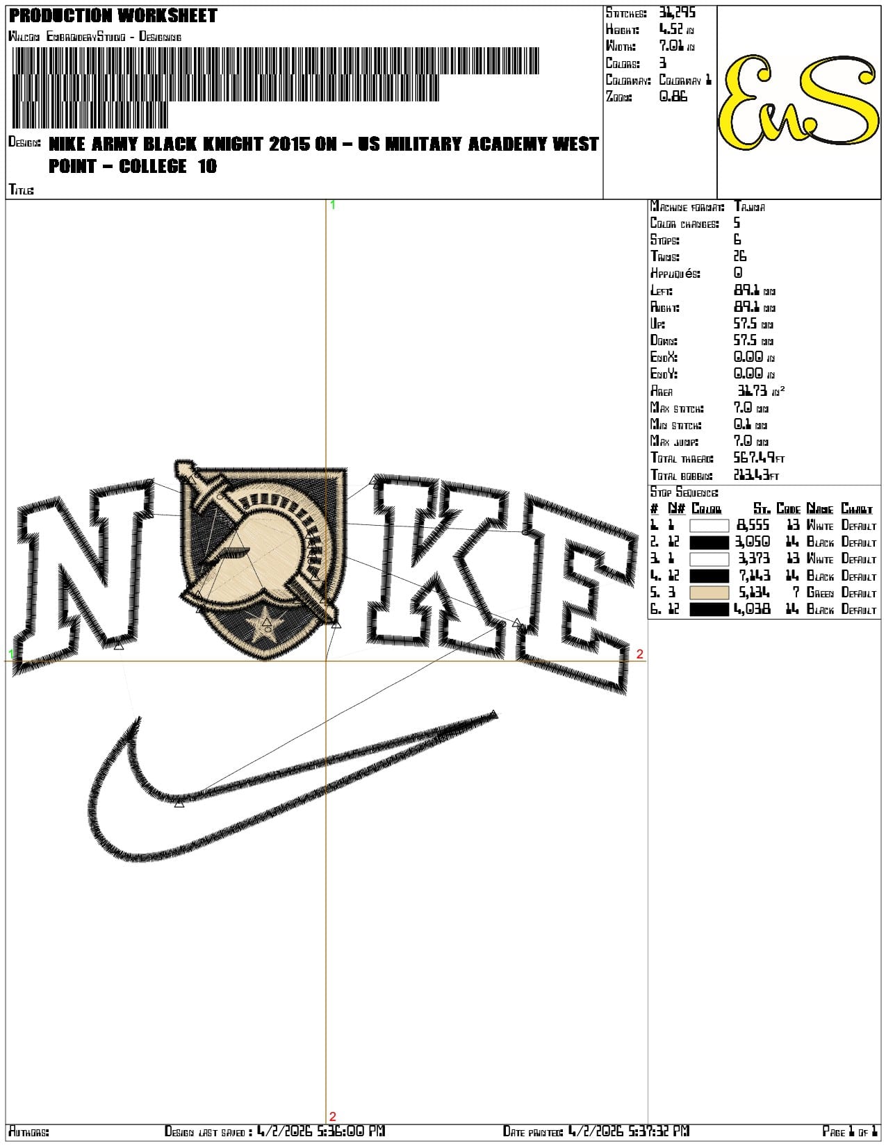 Nike Army Black Knight 2015 on US Military Academy   - Elegant embroidery design file-instant download — view 3