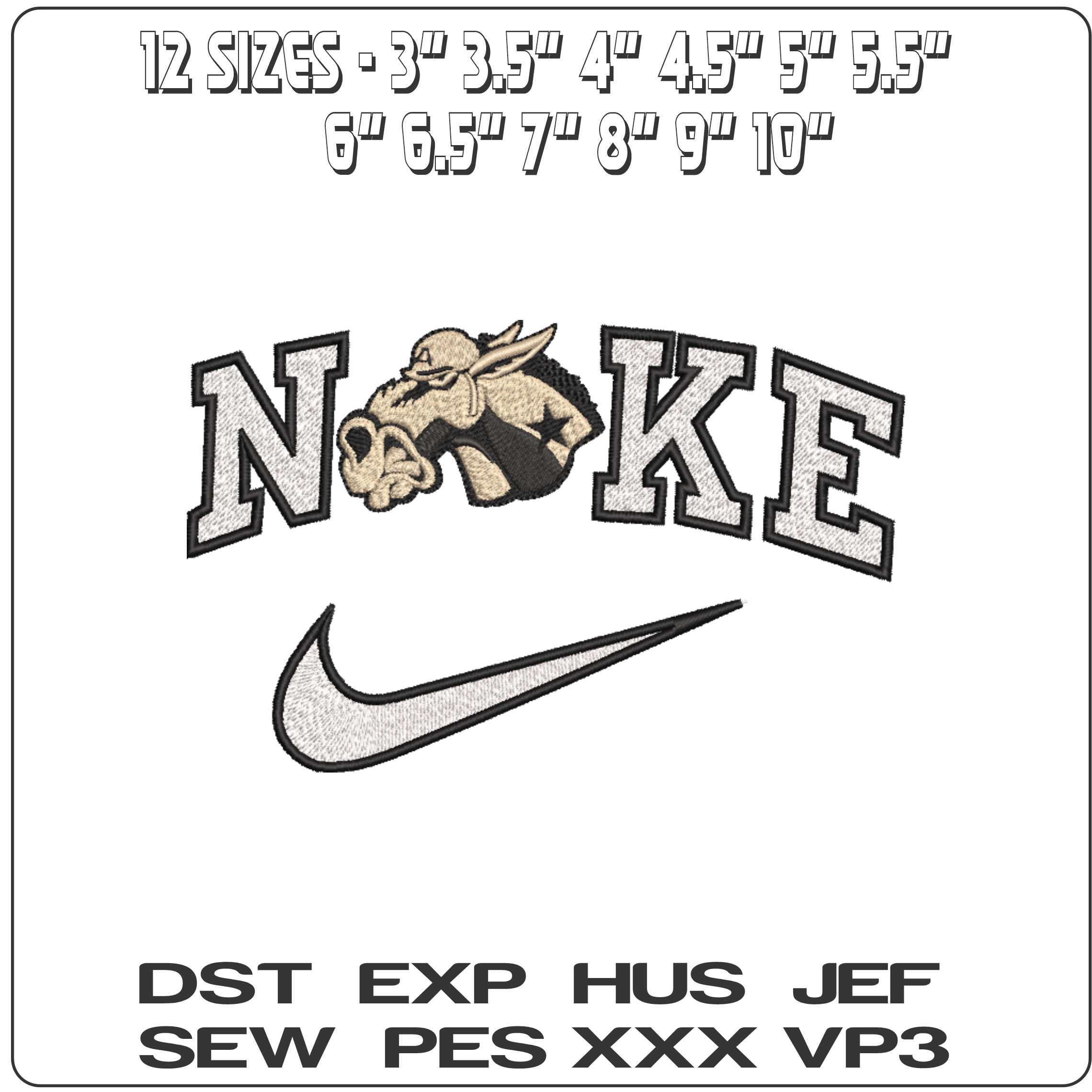 Nike Army Black Knight Alternative US Military Academy   - Elegant embroidery design file-instant download — view 2