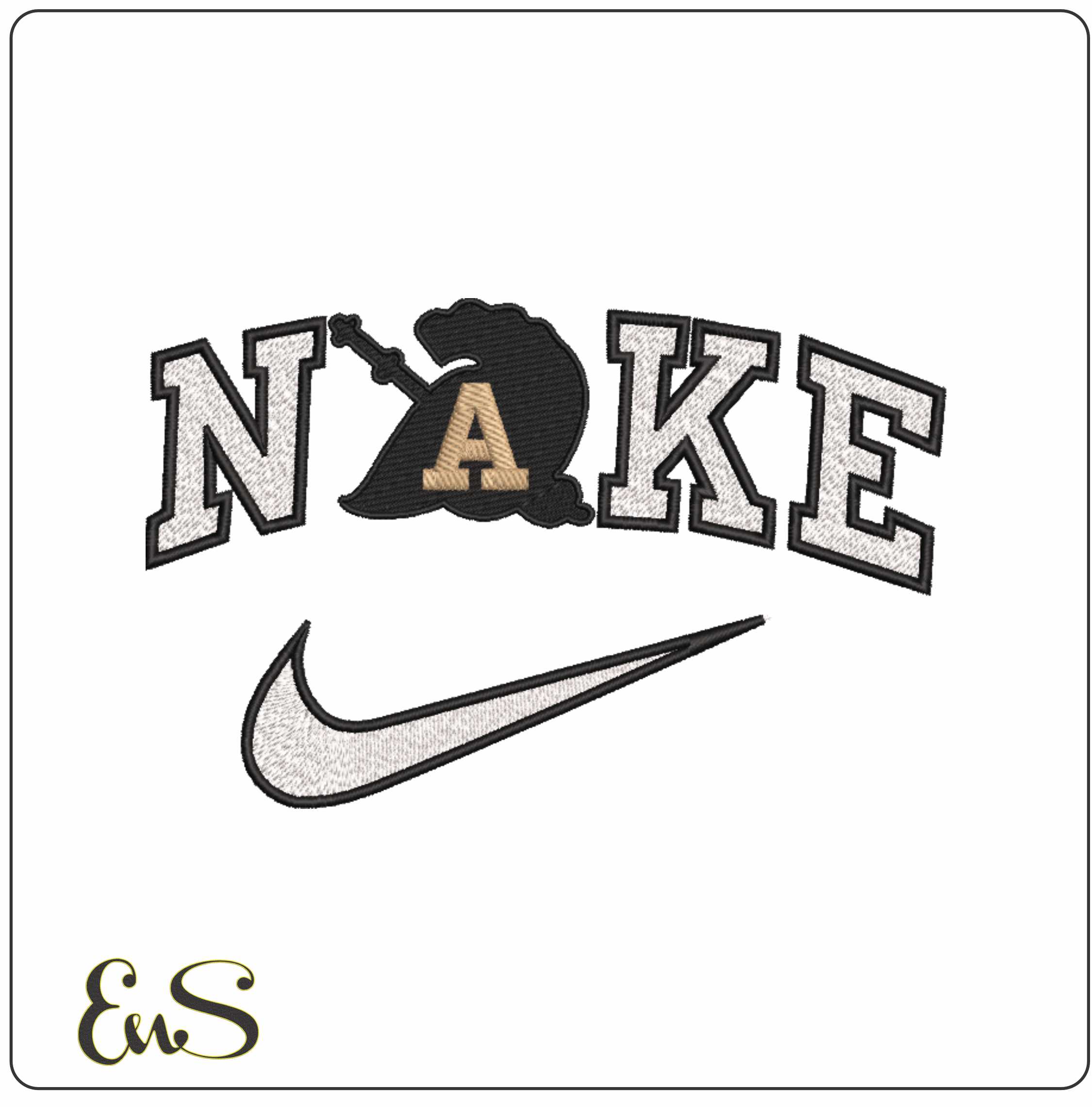 Nike Army Black Knight Helmets US Military Academy   - Elegant embroidery design file-instant download