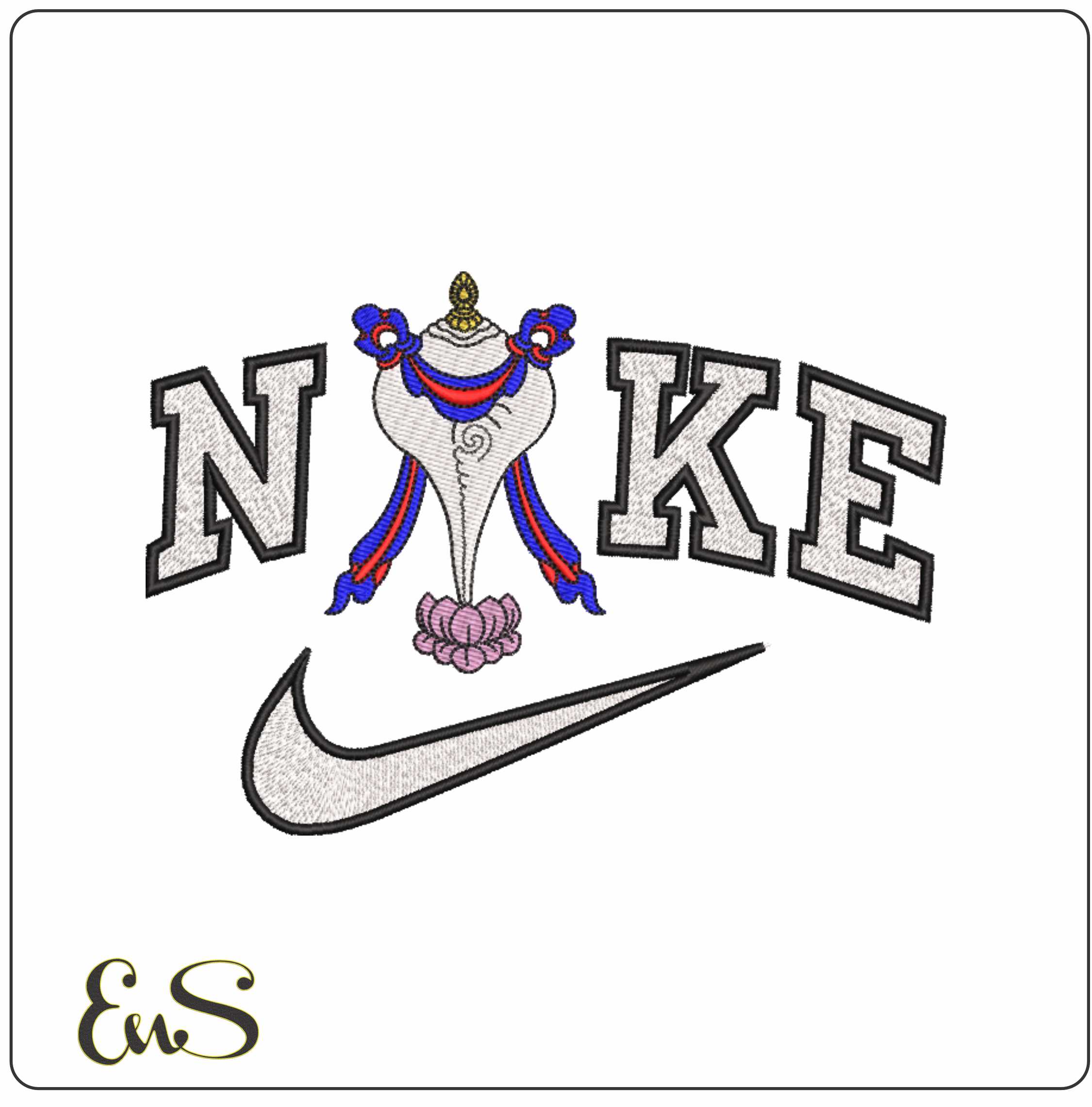 Nike Asthamangal Mandala Tibetian  The Eight Auspicious signs   - Elegant embroidery design file-instant download