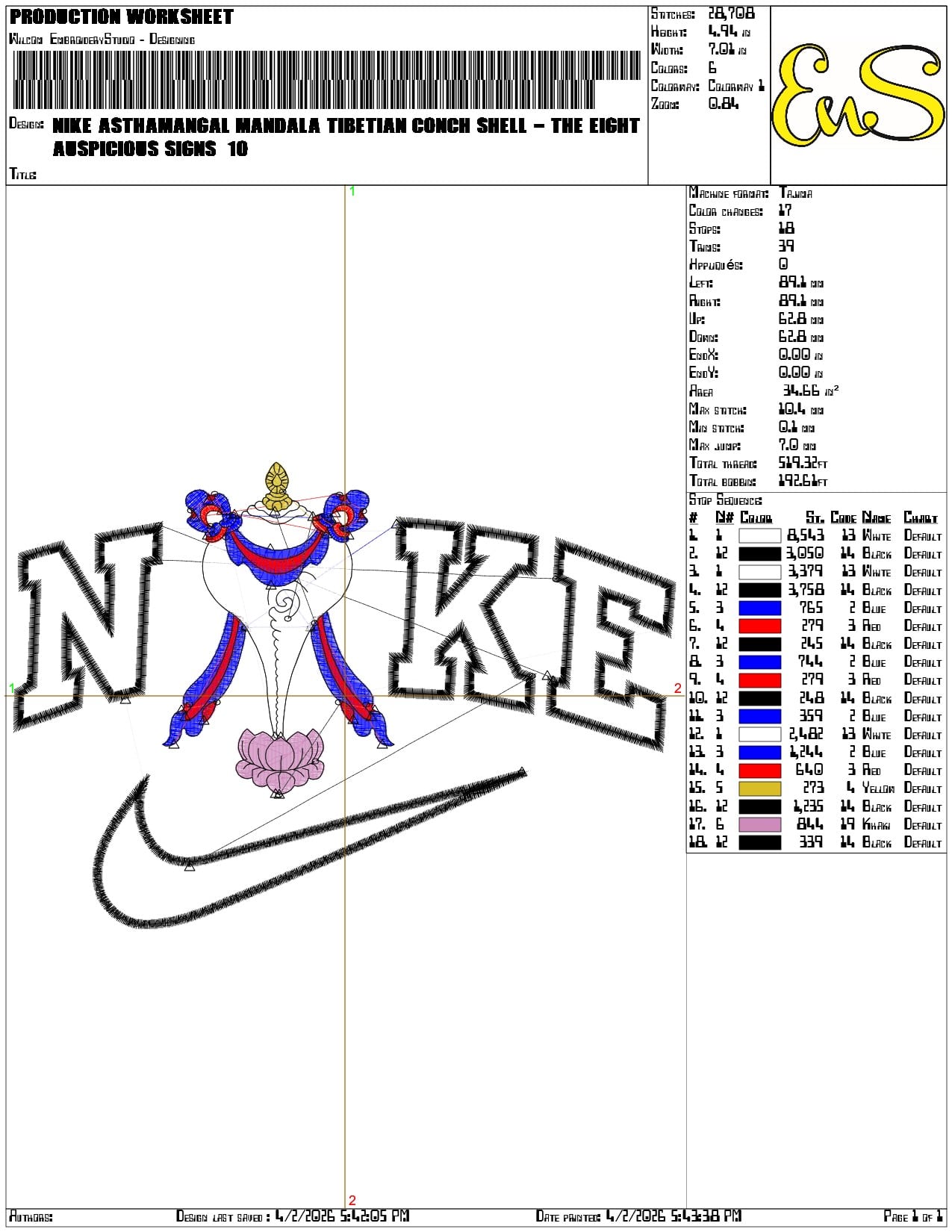 Nike Asthamangal Mandala Tibetian  The Eight Auspicious signs   - Elegant embroidery design file-instant download — view 3