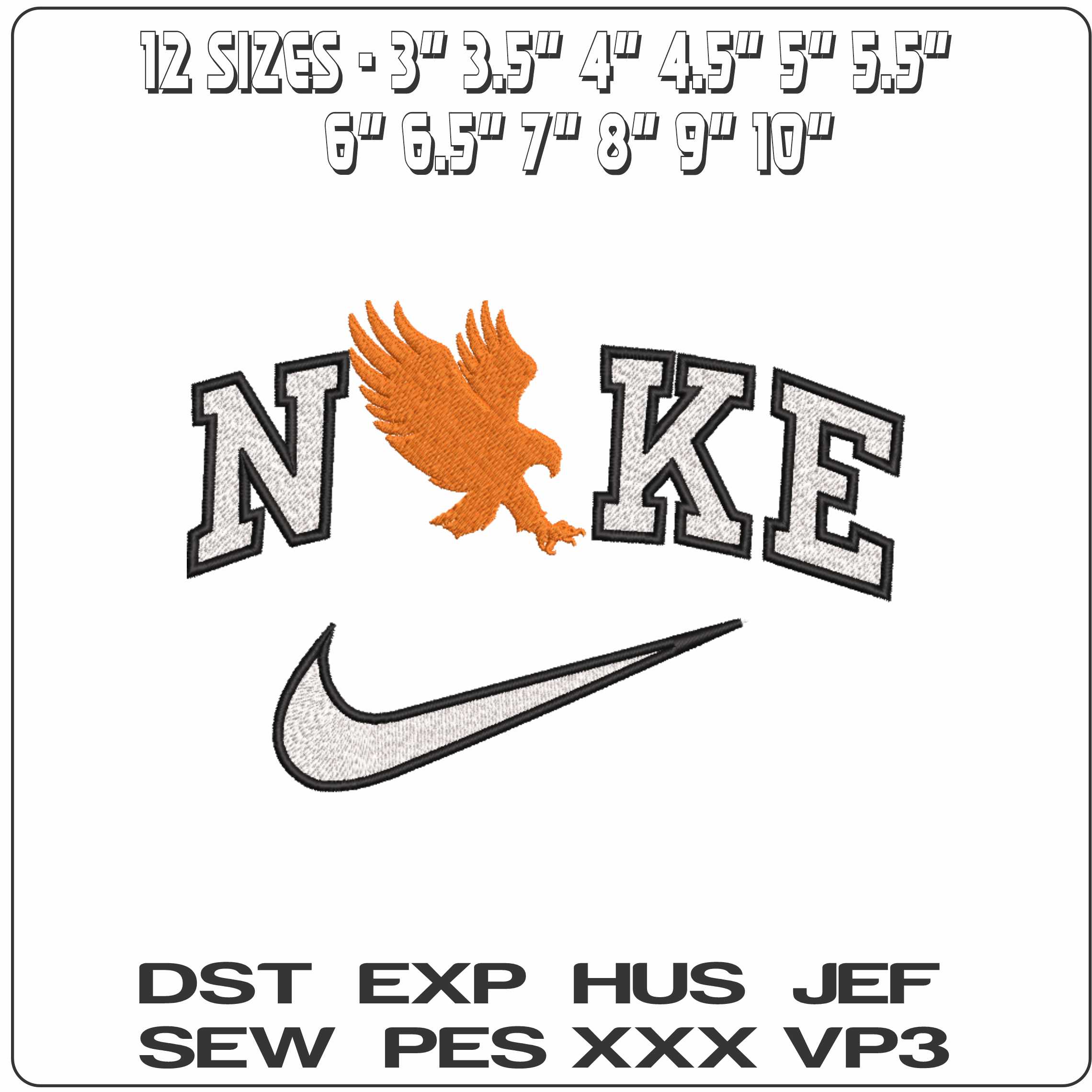 Nike Auburn Tigers Eagle Alternative Auburn University   - Elegant embroidery design file-instant download — view 2