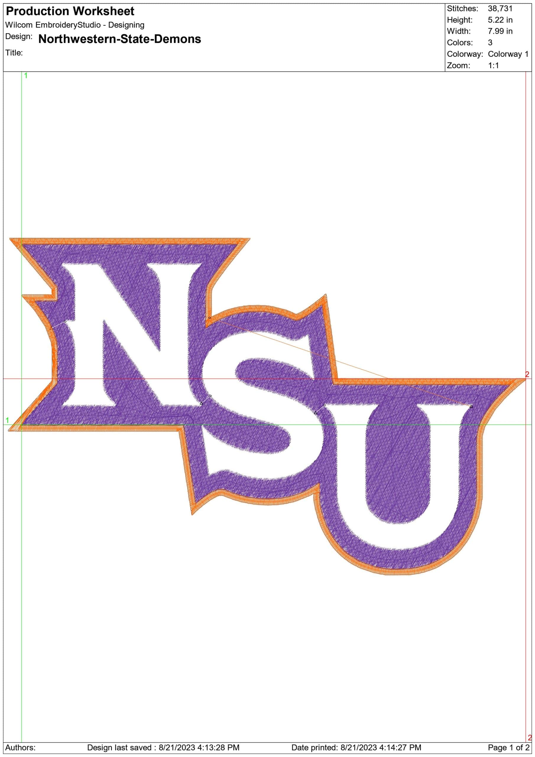 Northwestern State Demons University embroidery design -Northwestern State Demons University, men's football embroidery machine pattern embroidery file - instant download — view 2
