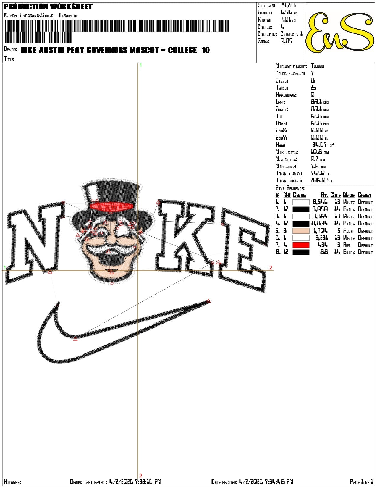 Nike Austin Peay Governors Mascot College   - Elegant embroidery design file-instant download — view 3