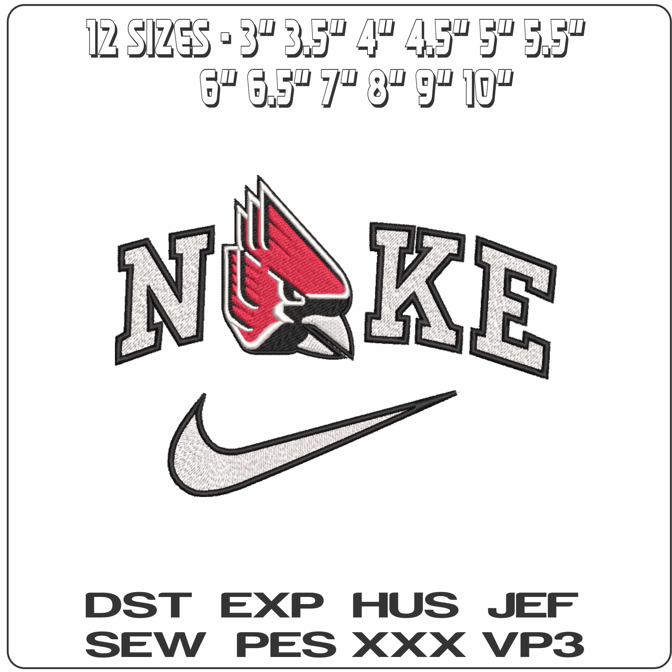 Nike Ball State Cardinals 2015 On  University   - Elegant embroidery design file-instant download — view 2