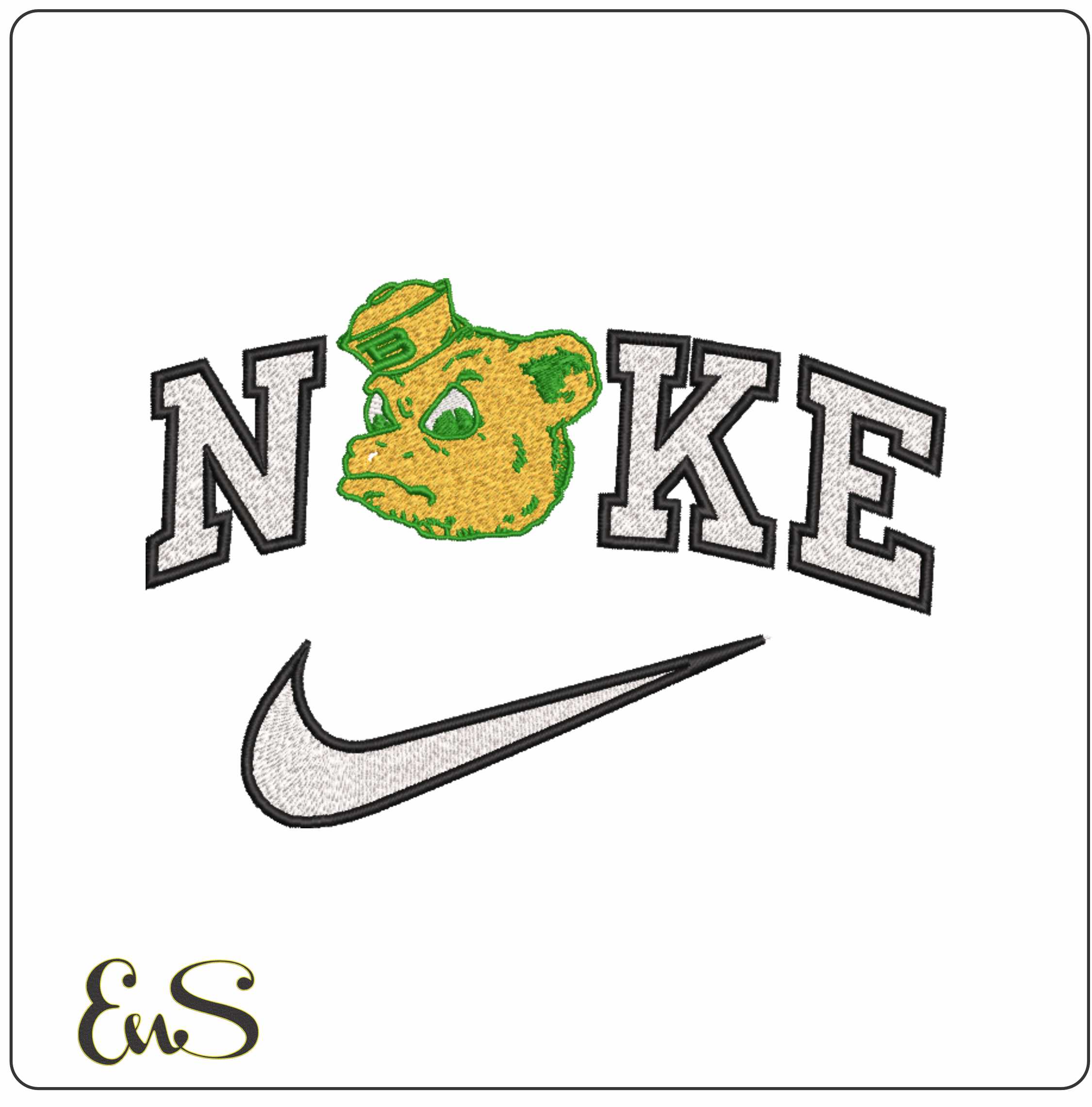 Nike Baylor Bears 1969 to1997 Baylor University   - Elegant embroidery design file-instant download