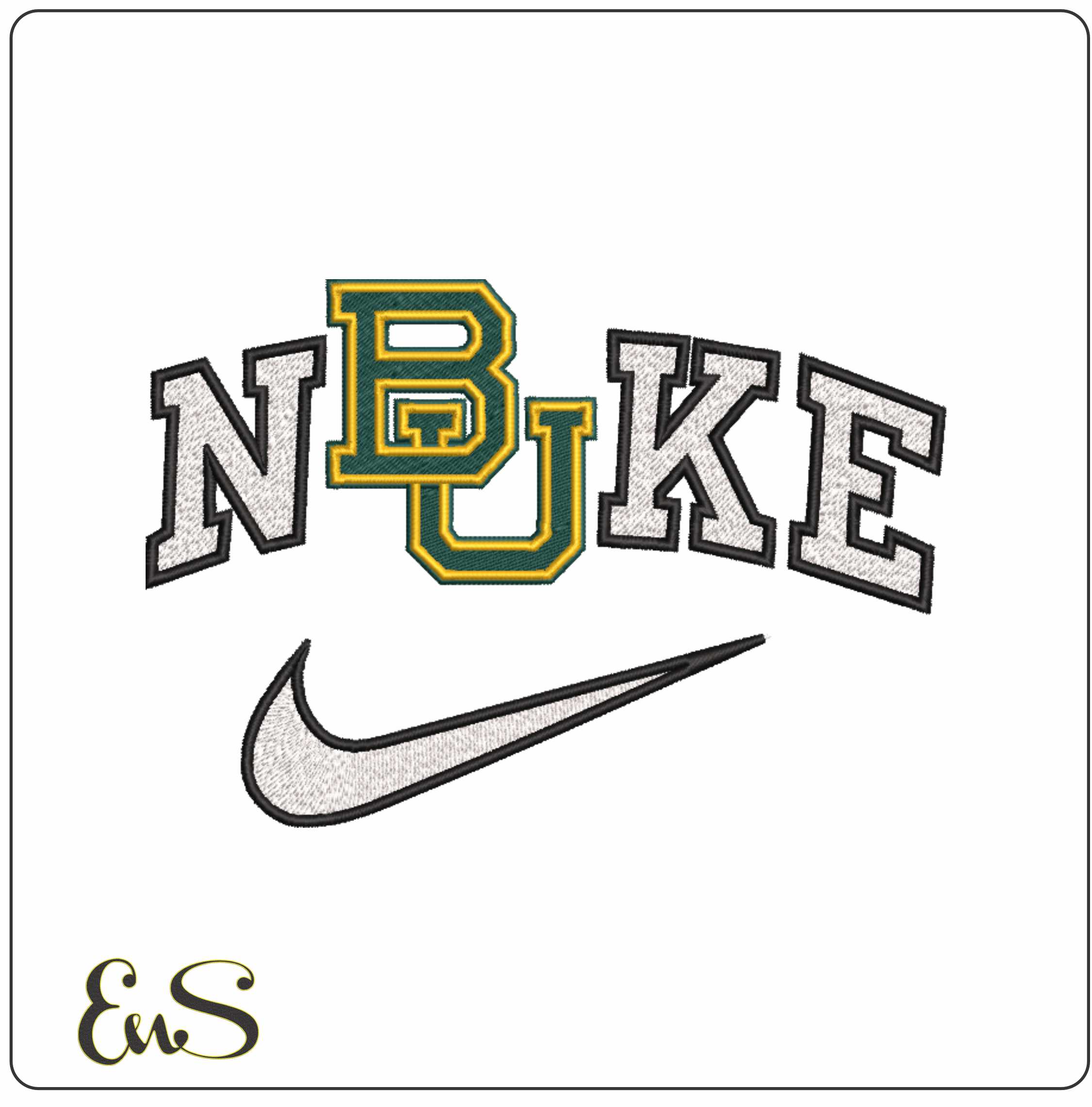 Nike Baylor Bears 2005 2019 Baylor University   - Elegant embroidery design file-instant download