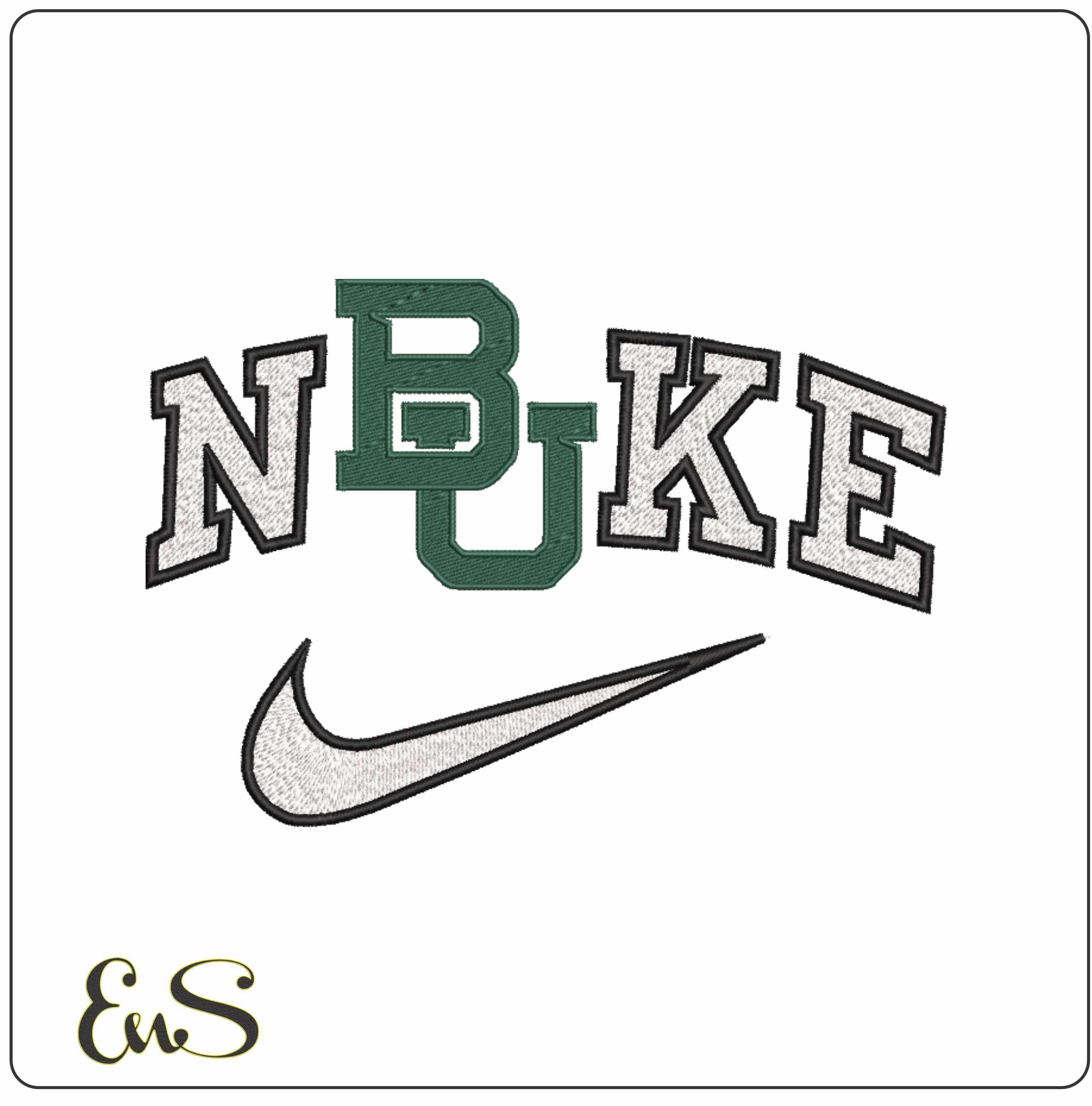 Nike Baylor Bears 2019 Baylor University   - Elegant embroidery design file-instant download