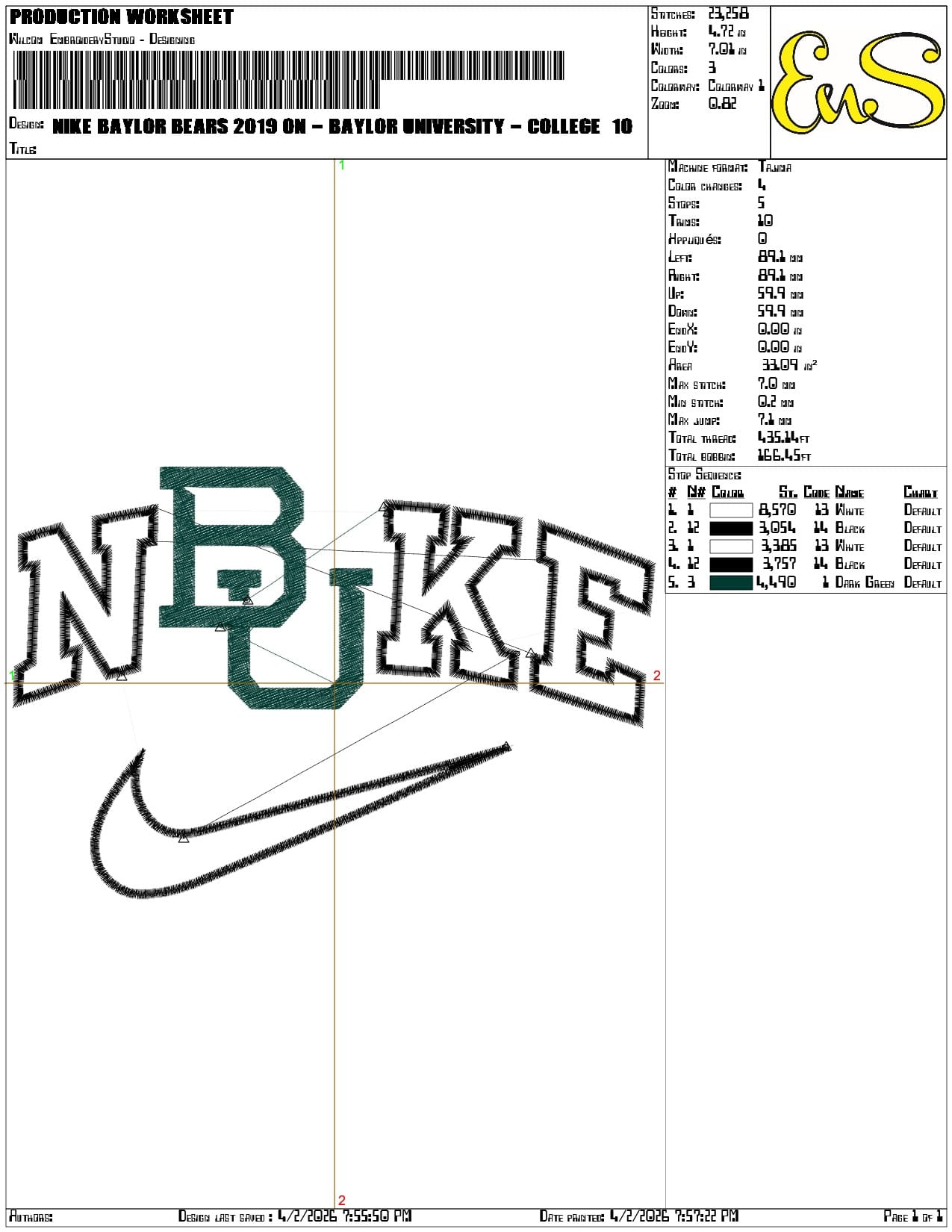 Nike Baylor Bears 2019 on Baylor University   - Elegant embroidery design file-instant download — view 3