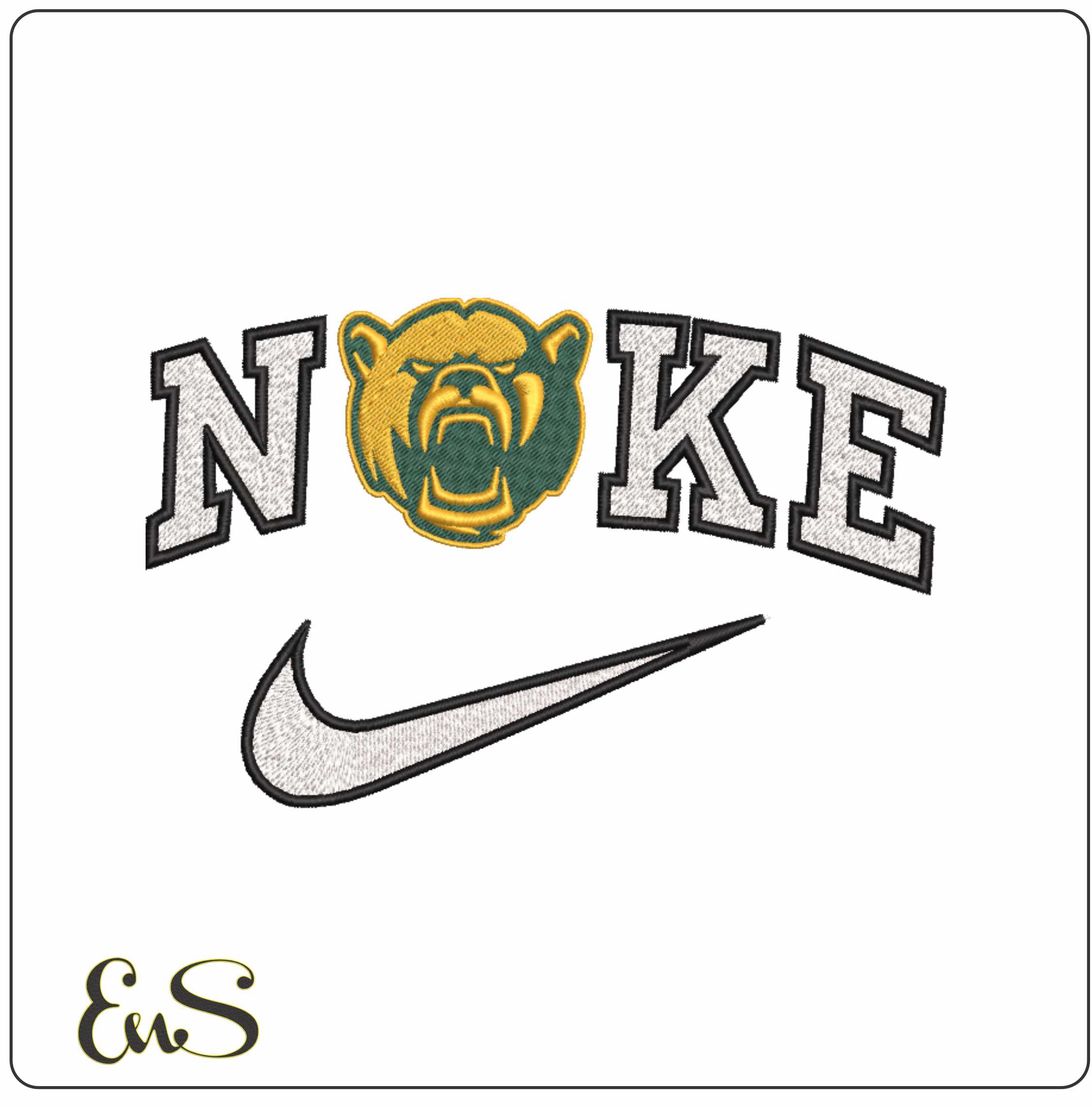 Nike Baylor Bears Alternative Baylor University   - Elegant embroidery design file-instant download