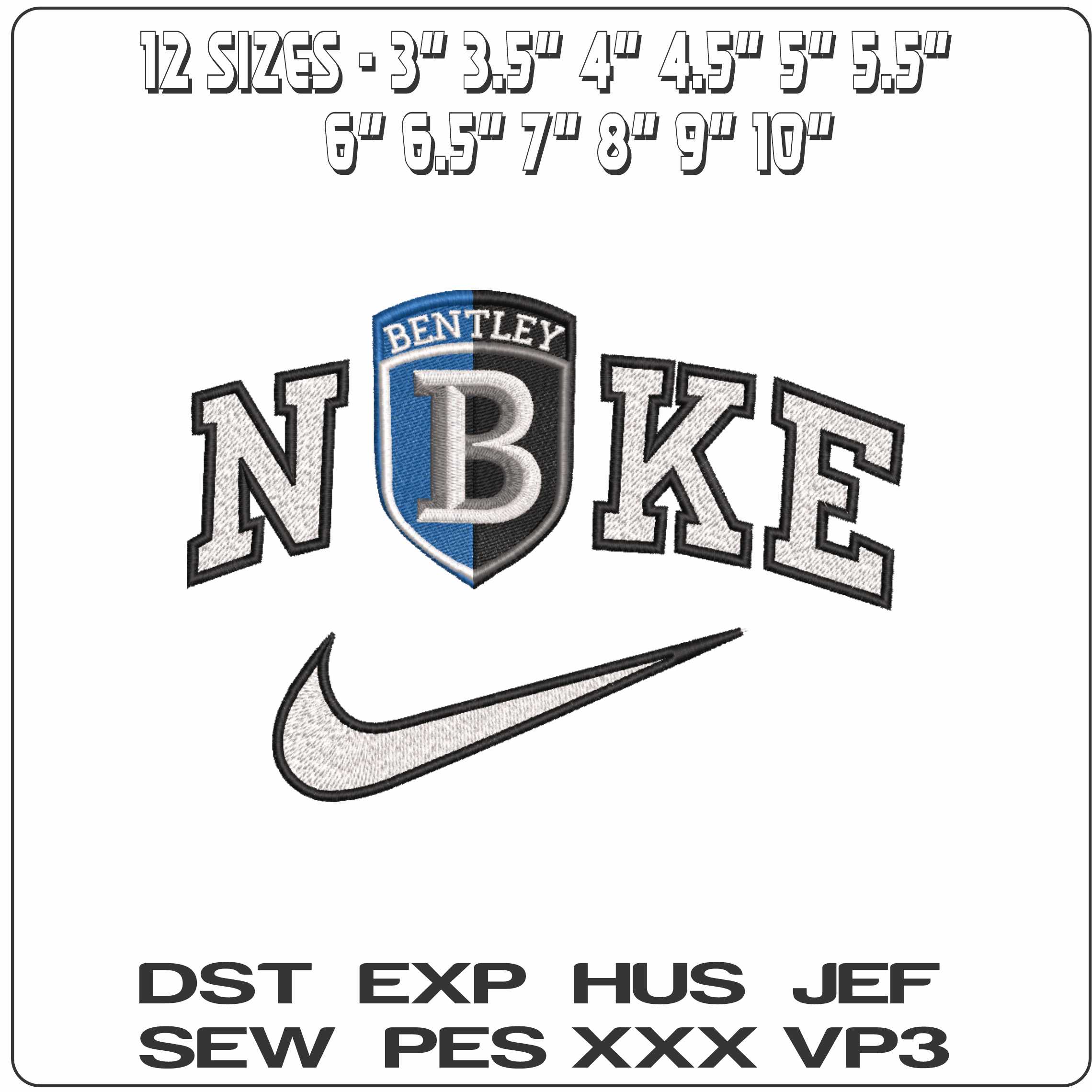 Nike Bentley Falcons 2013 on with Name University   - Elegant embroidery design file-instant download — view 2